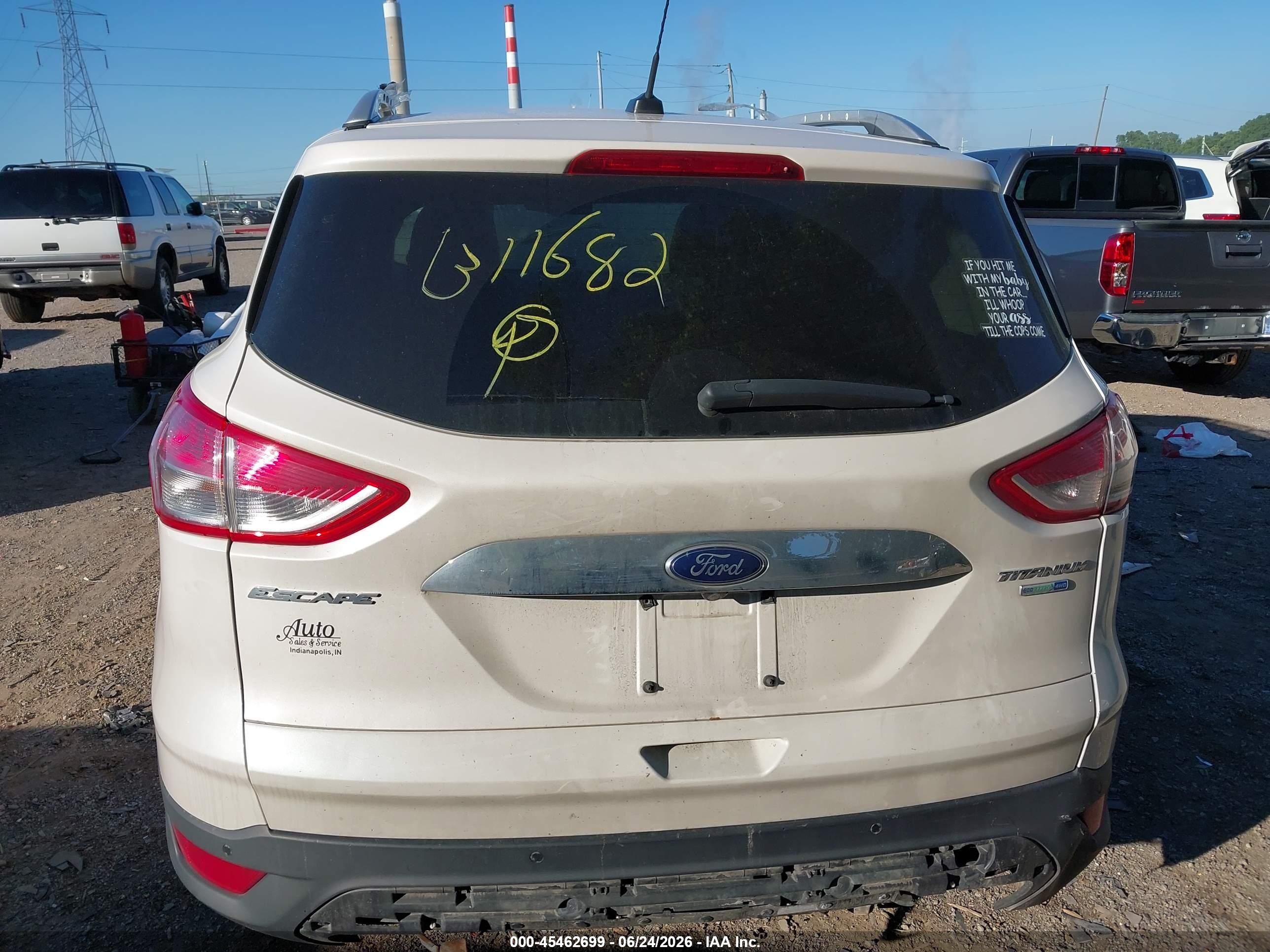 2014 Ford Escape Titanium Белый vin: 1FMCU9J94EUB11682