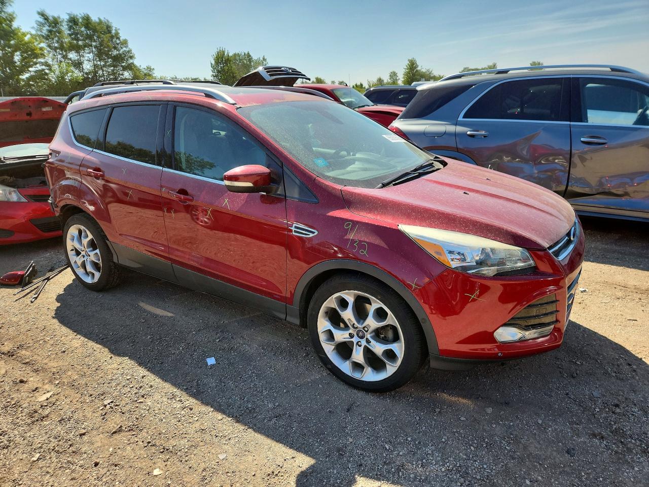 2014 Ford Escape Titanium Red vin: 1FMCU9J94EUB29339