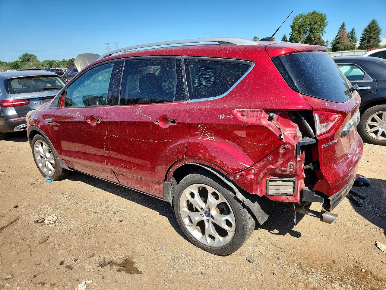 2014 Ford Escape Titanium Red vin: 1FMCU9J94EUB29339