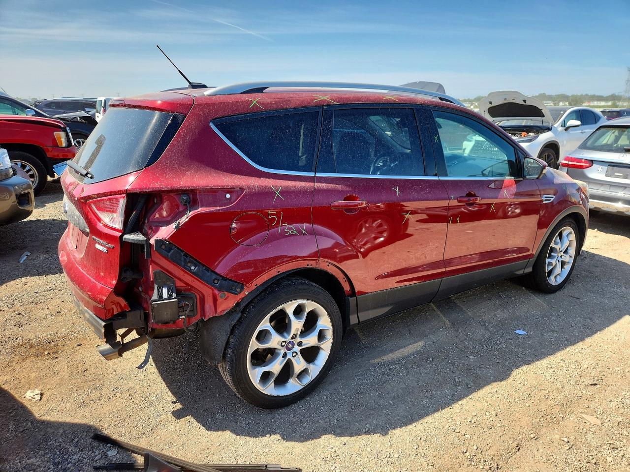 2014 Ford Escape Titanium Red vin: 1FMCU9J94EUB29339