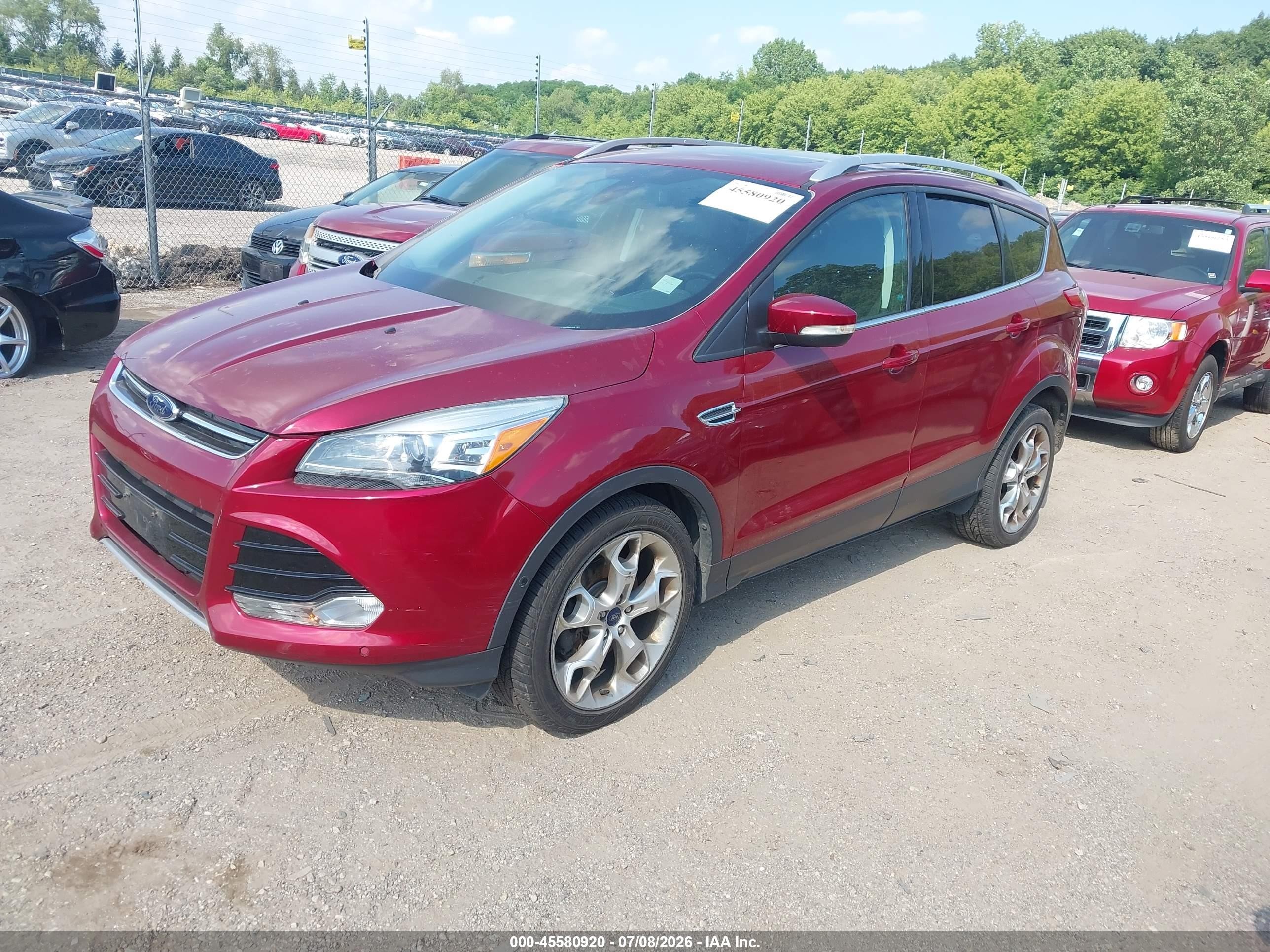 2014 Ford Escape Titanium Red vin: 1FMCU9J94EUD57616
