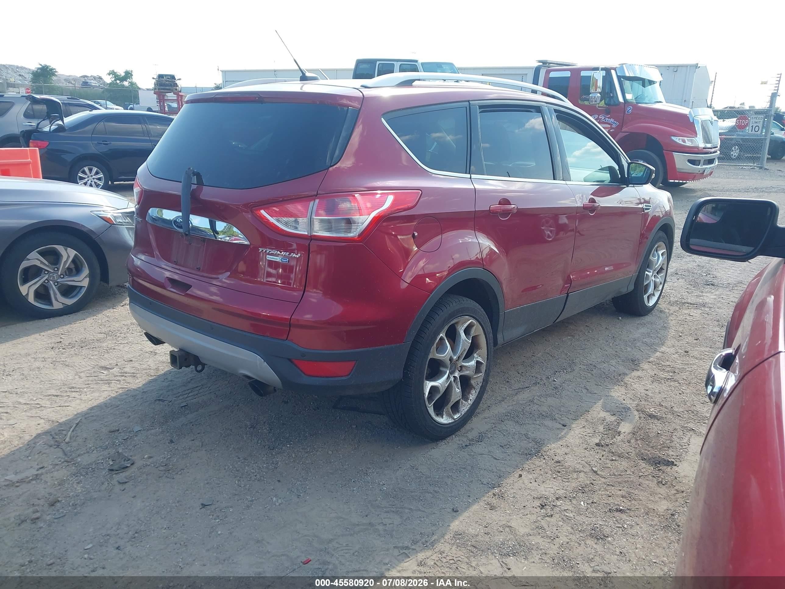 2014 Ford Escape Titanium Red vin: 1FMCU9J94EUD57616