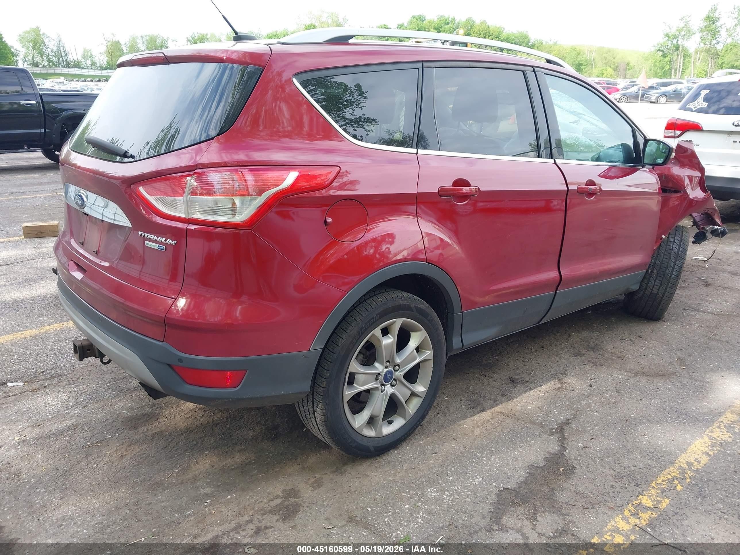 2014 Ford Escape Titanium Red vin: 1FMCU9J95EUA76408
