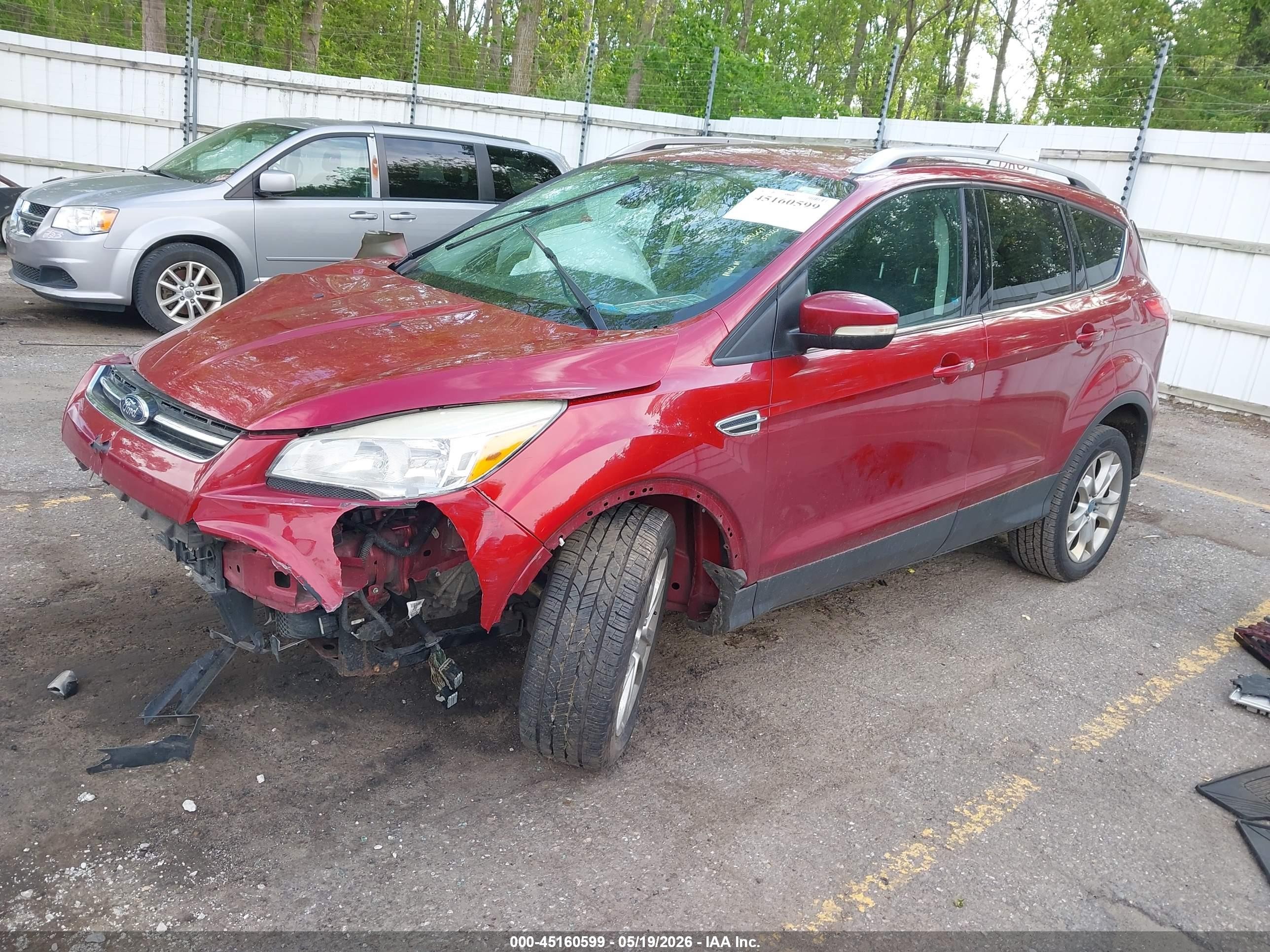 2014 Ford Escape Titanium Red vin: 1FMCU9J95EUA76408