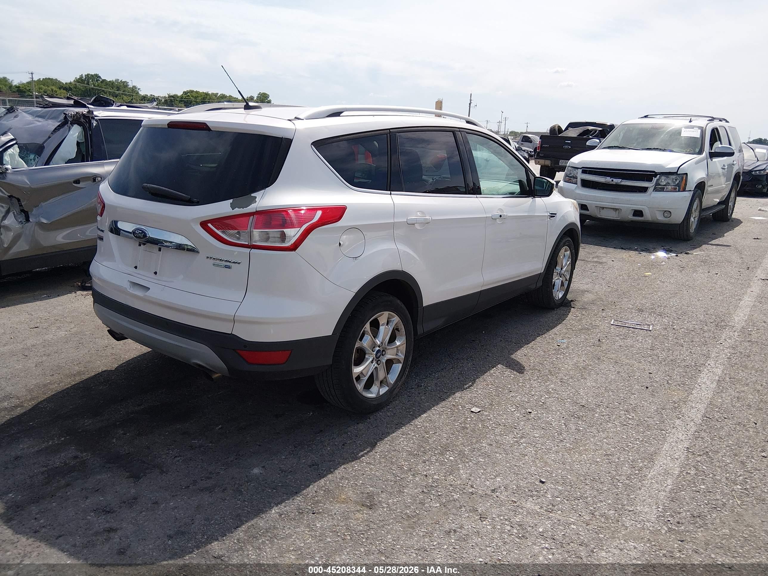 2014 Ford Escape Titanium White vin: 1FMCU9J95EUB61703