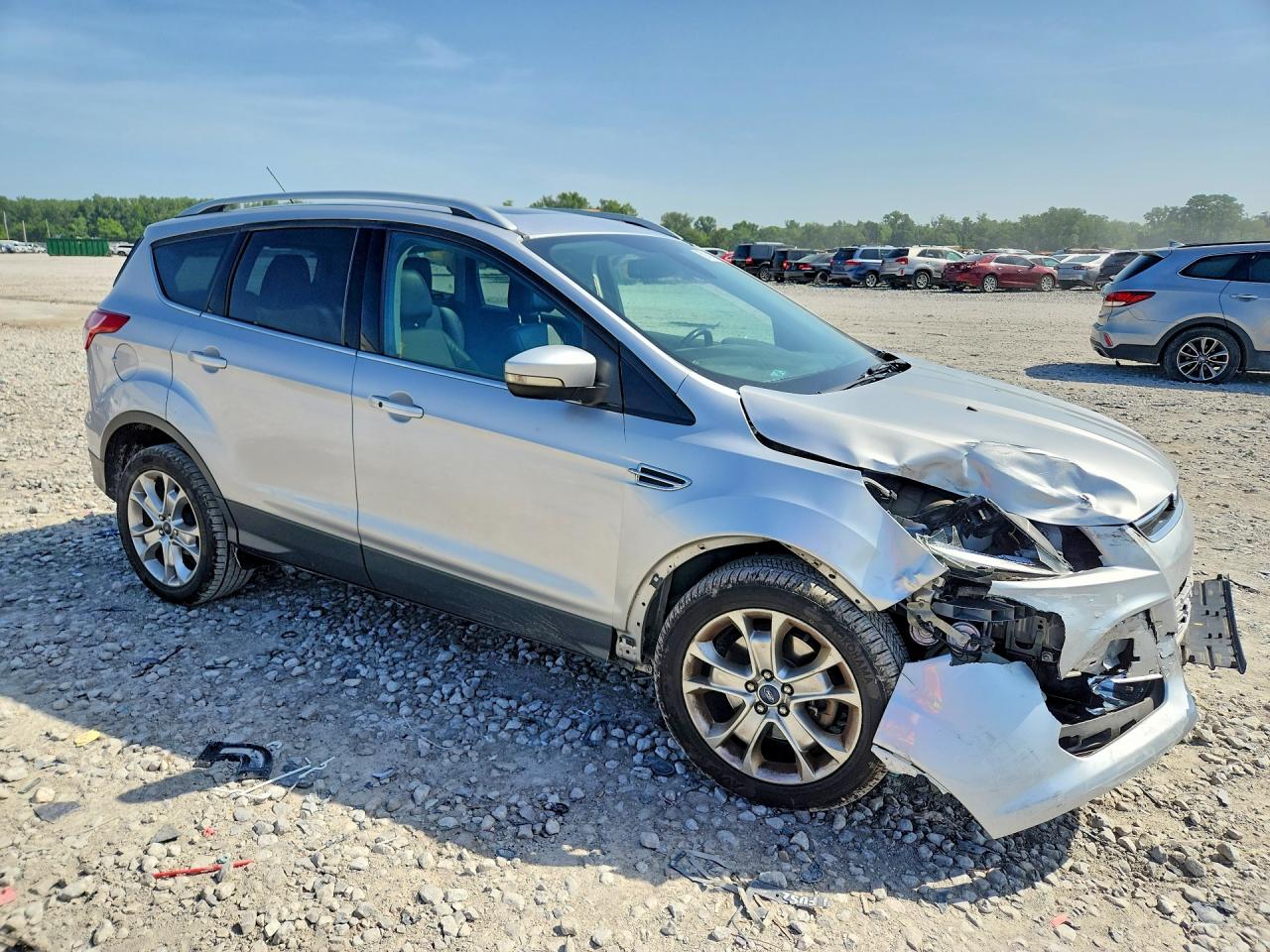 2014 Ford Escape Titanium Silver vin: 1FMCU9J95EUB98203