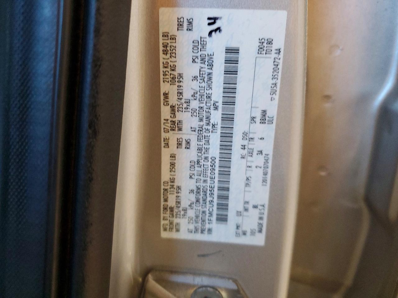 2014 Ford Escape Titanium Silver vin: 1FMCU9J95EUE09500