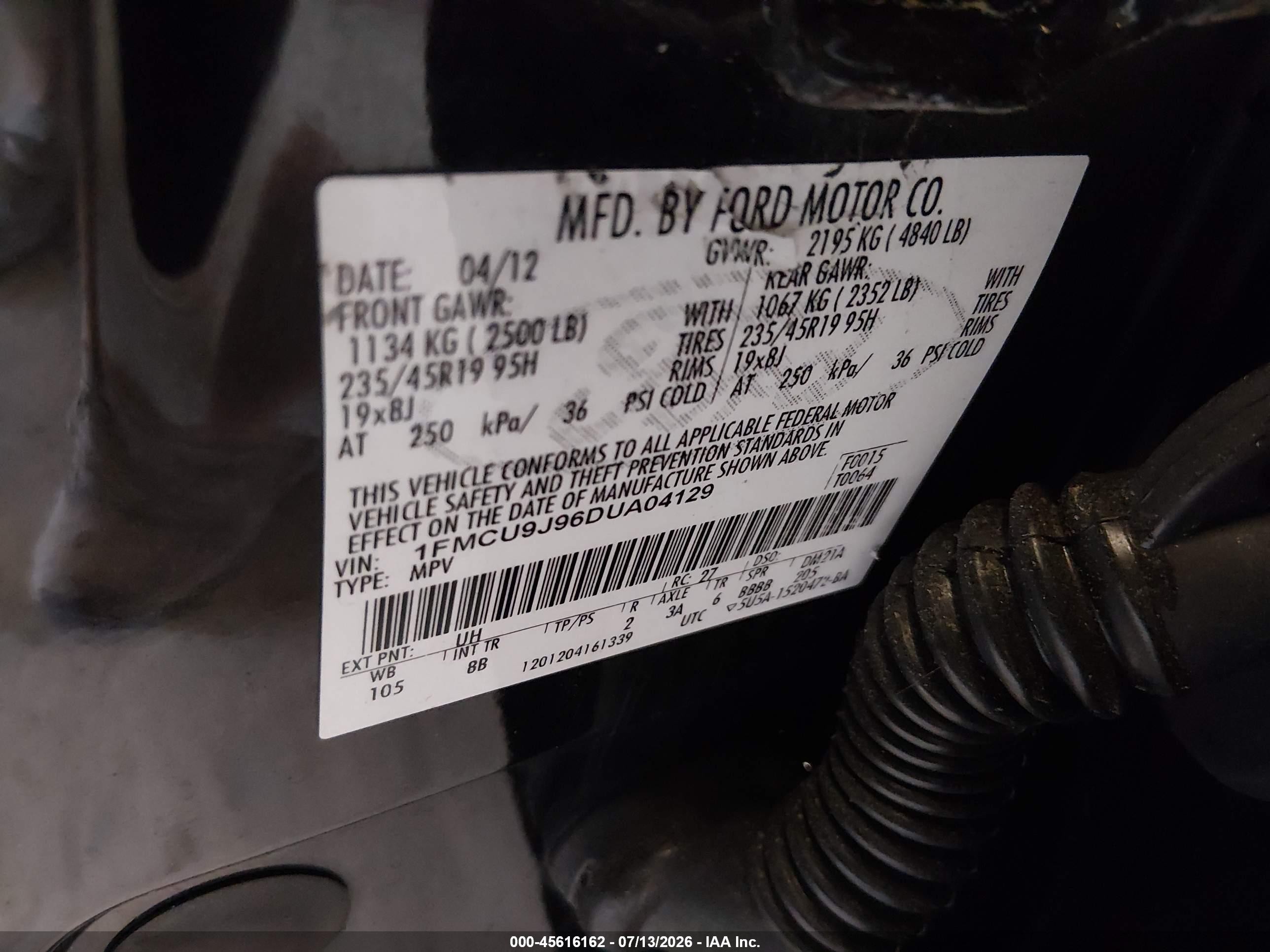 2013 Ford Escape Titanium Black vin: 1FMCU9J96DUA04129