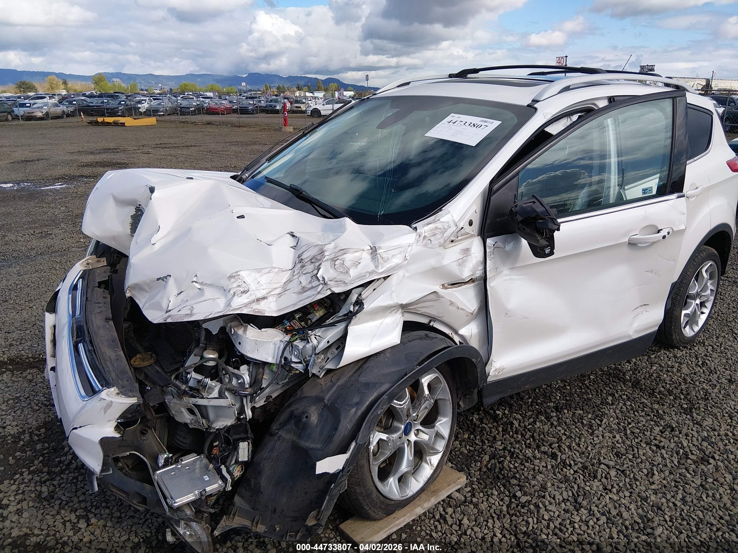 2013 Ford Escape Titanium White vin: 1FMCU9J96DUC16464