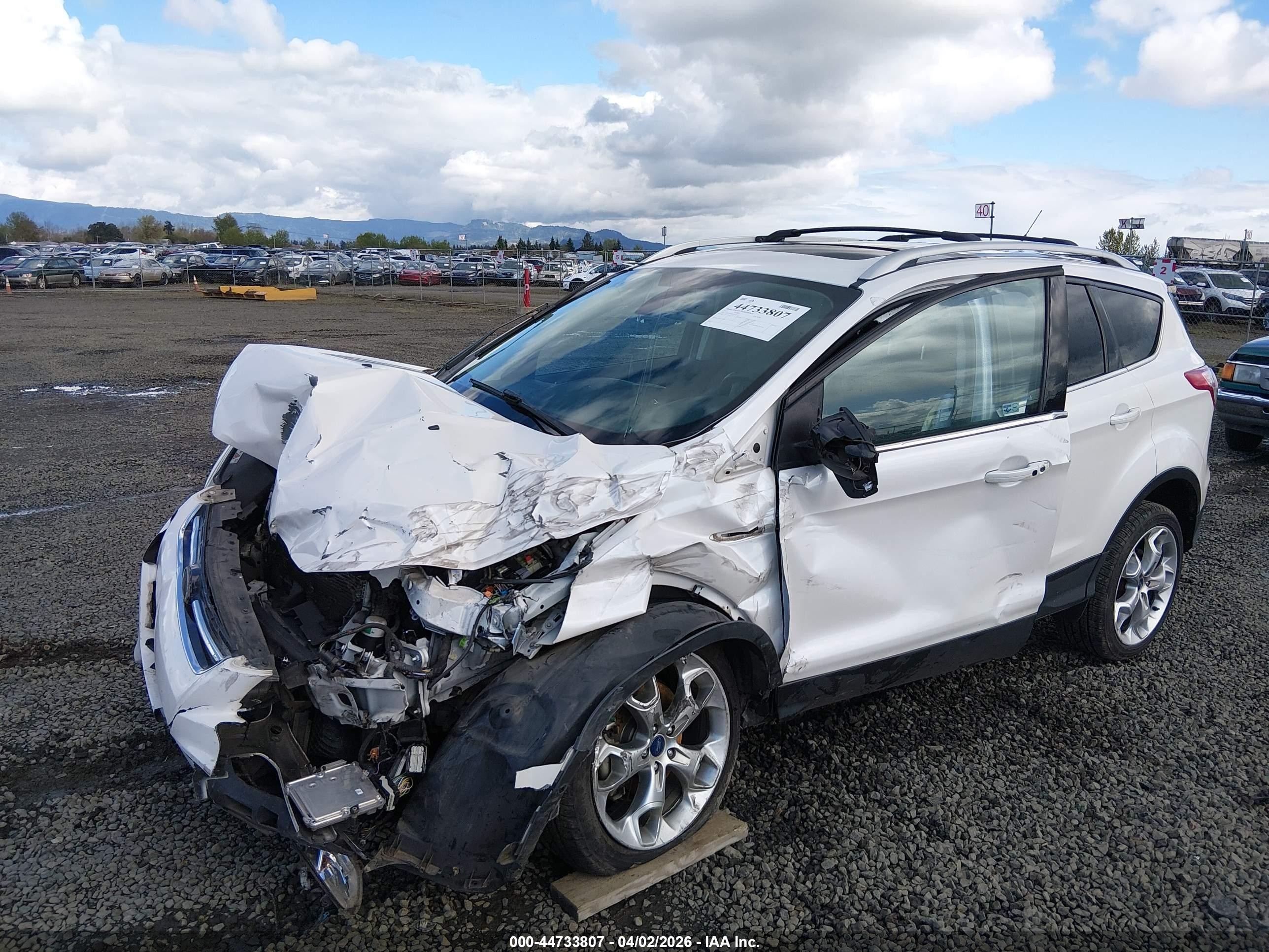 2013 Ford Escape Titanium White vin: 1FMCU9J96DUC16464