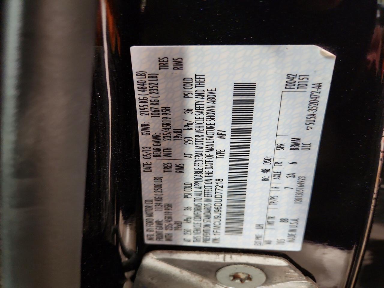 2013 Ford Escape Titanium Black vin: 1FMCU9J96DUD77218