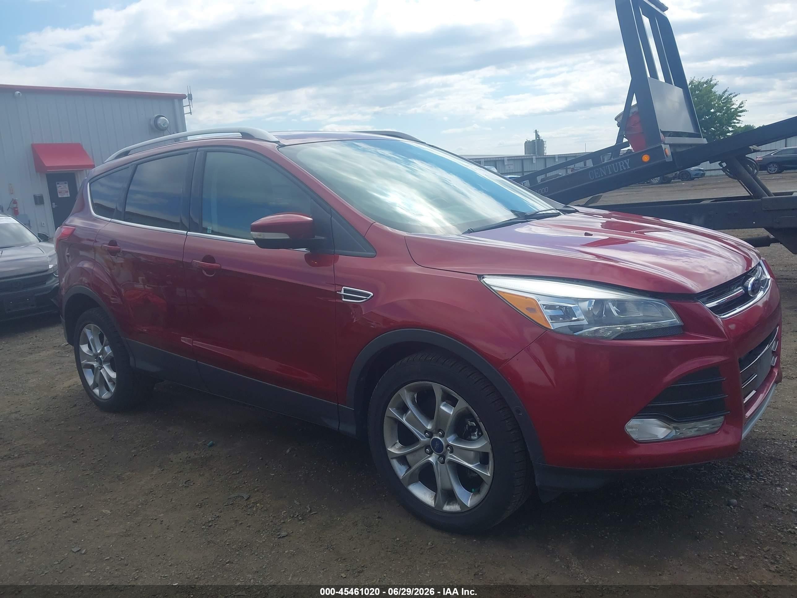 2014 Ford Escape Titanium Red vin: 1FMCU9J96EUC50177