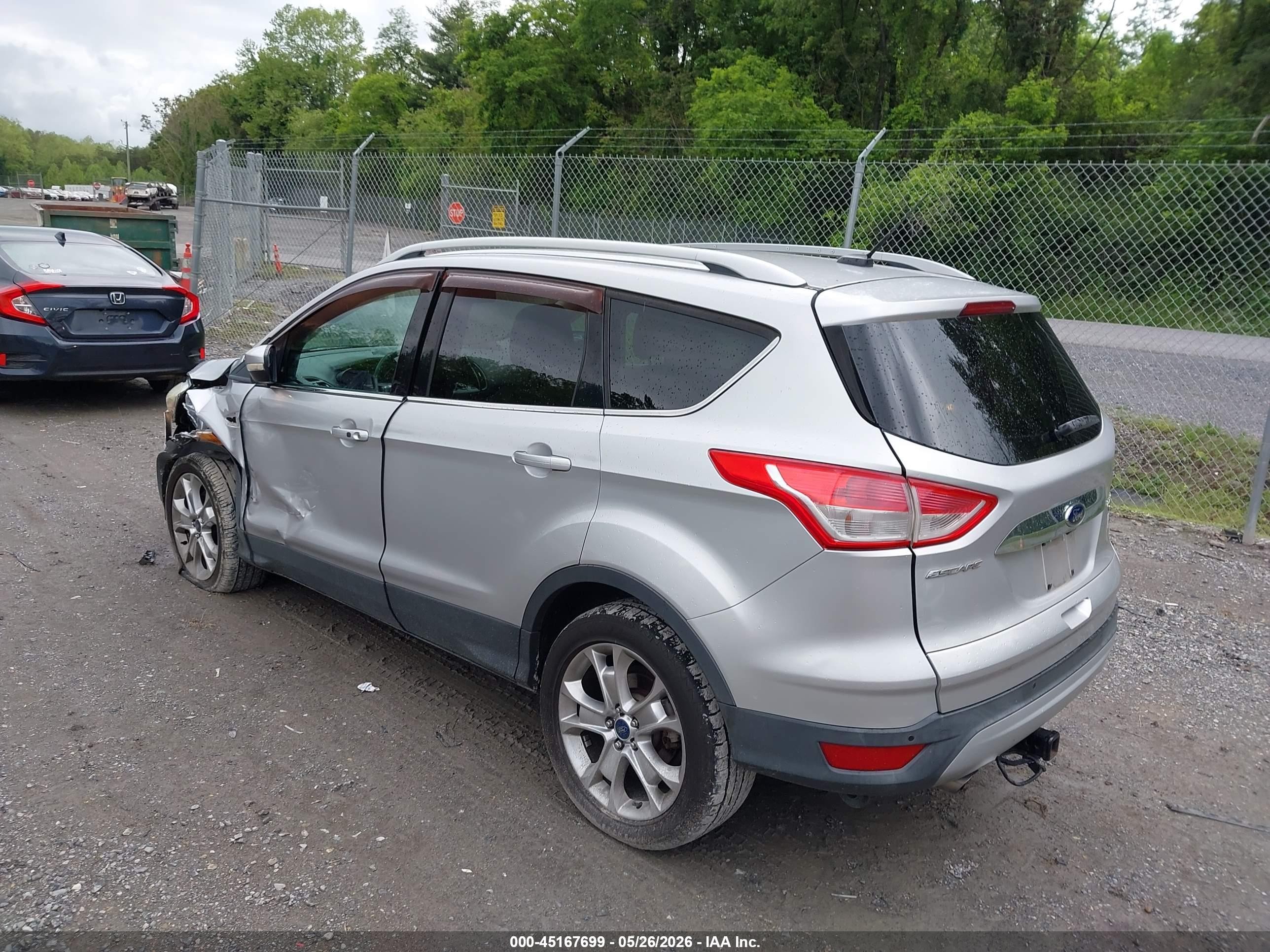 2014 Ford Escape Titanium Серебряный vin: 1FMCU9J96EUC86628
