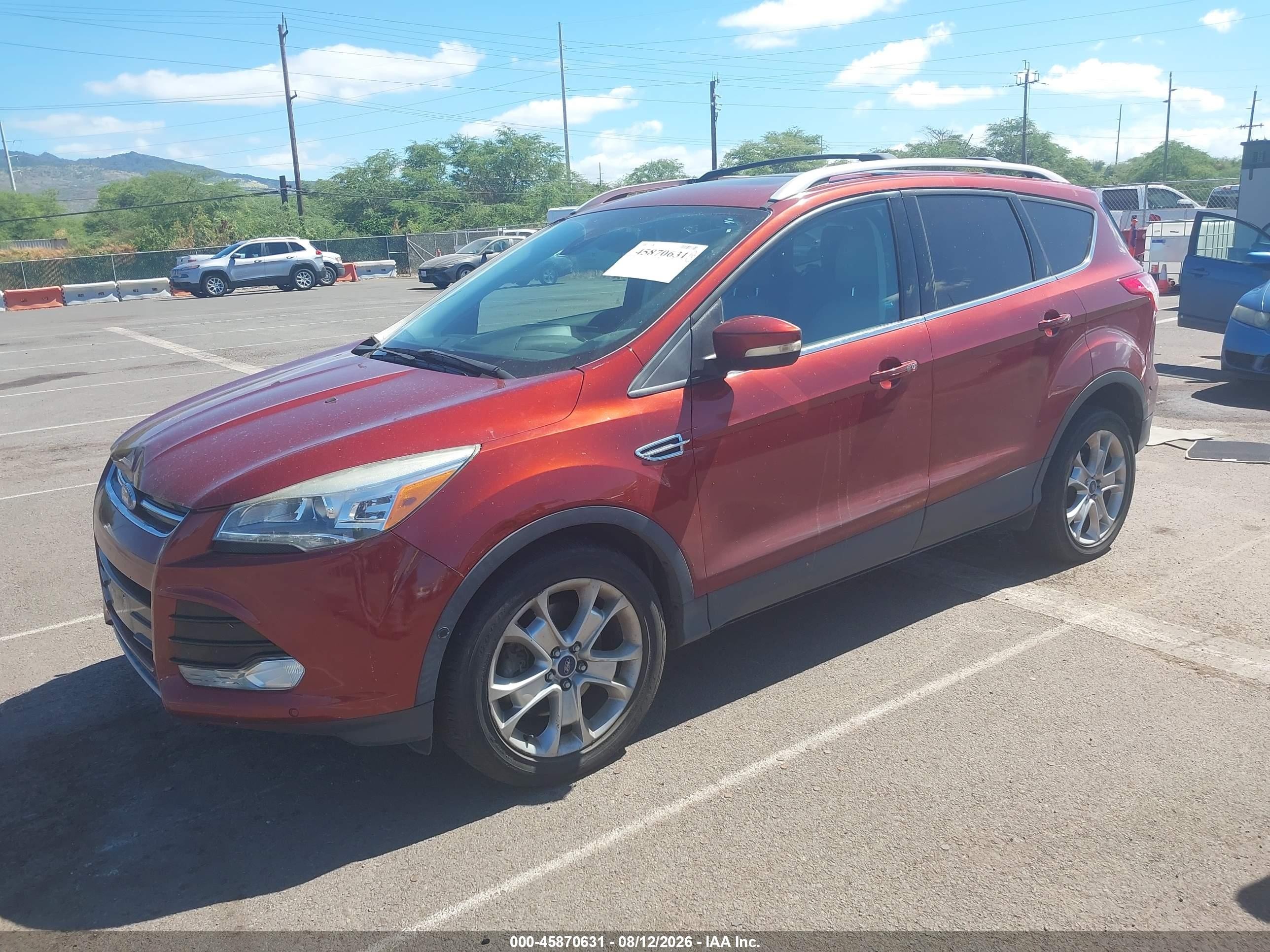 2015 Ford Escape Titanium Red vin: 1FMCU9J96FUA62261