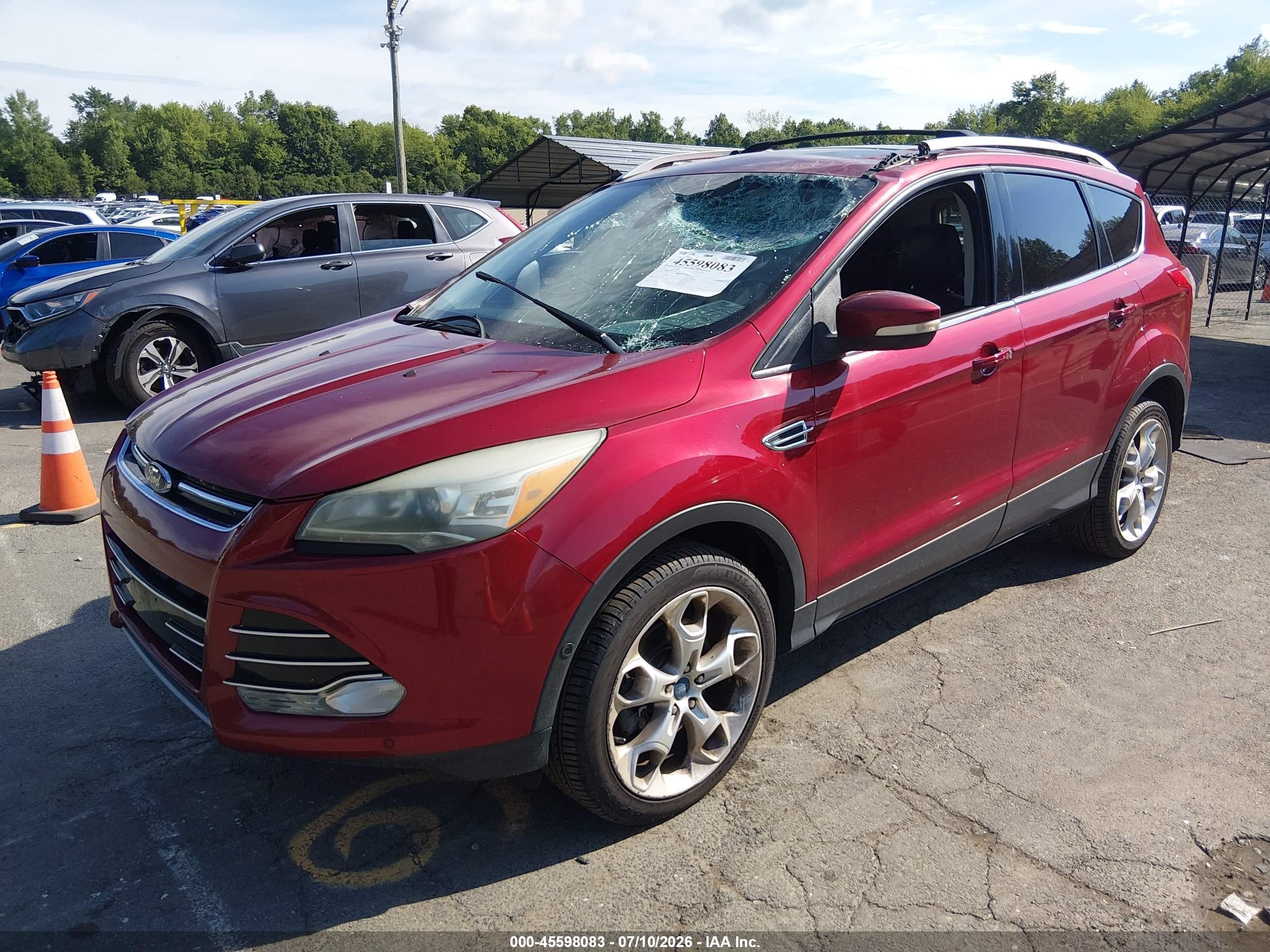 2013 Ford Escape Titanium Red vin: 1FMCU9J97DUA83133