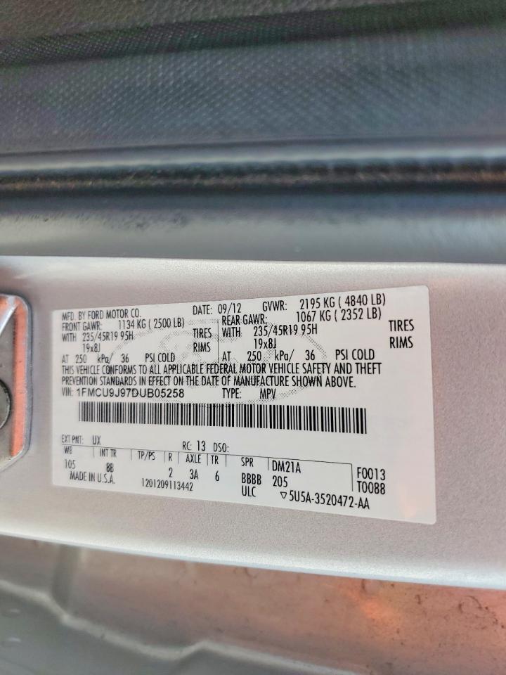 2013 Ford Escape Titanium Silver vin: 1FMCU9J97DUB05258