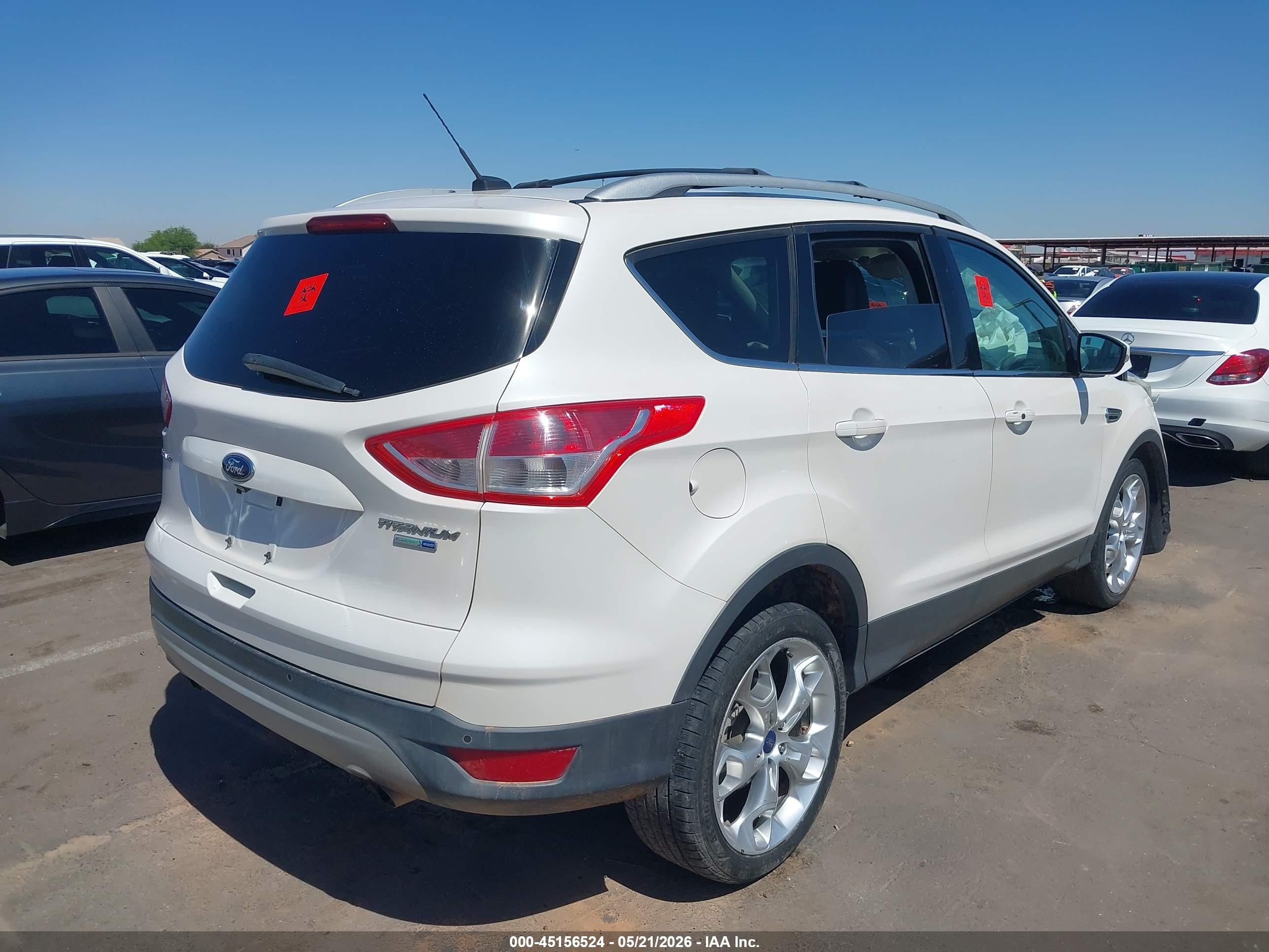 2013 Ford Escape Titanium White vin: 1FMCU9J97DUD70424