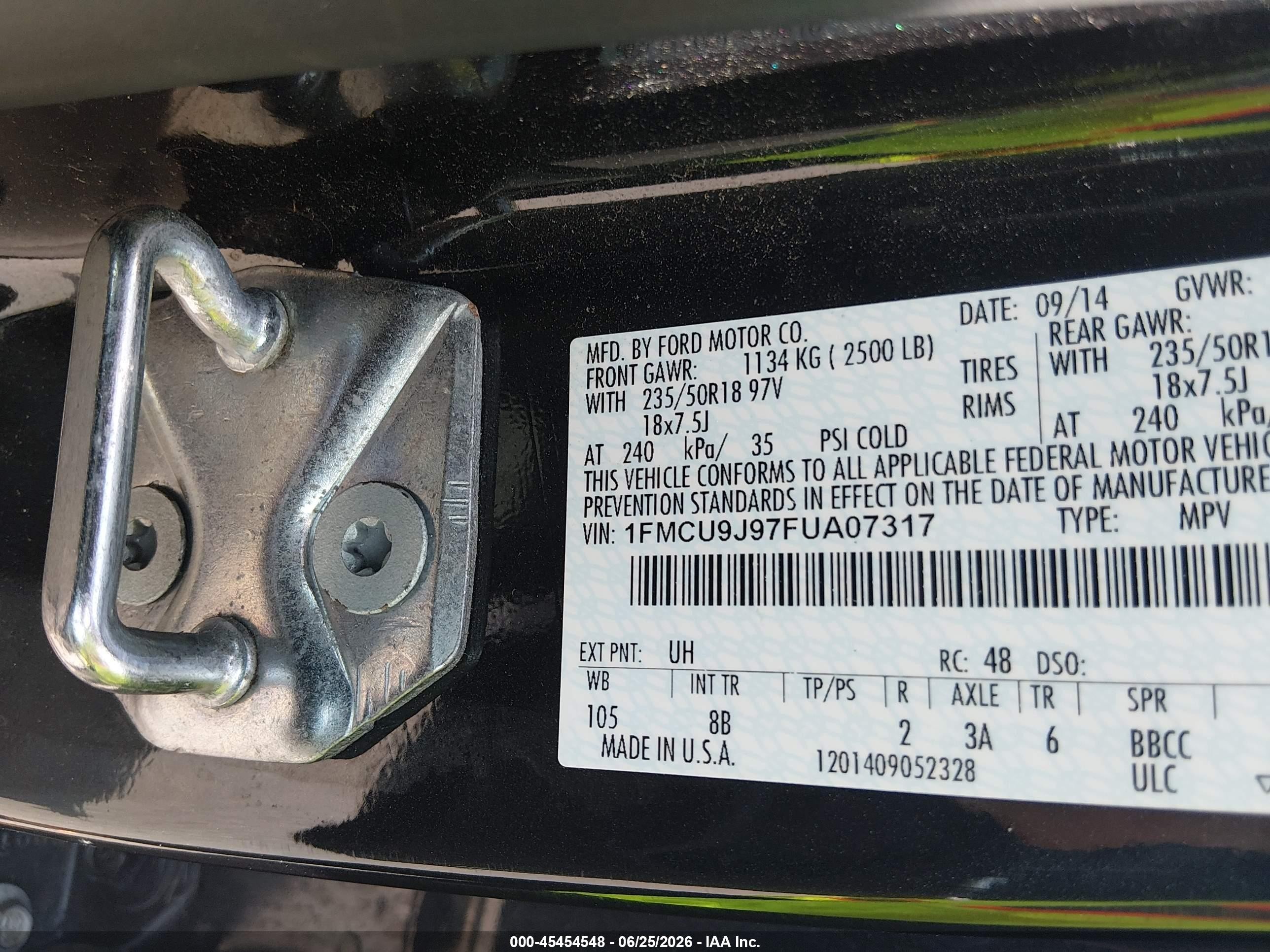 2015 Ford Escape Titanium Черный vin: 1FMCU9J97FUA07317