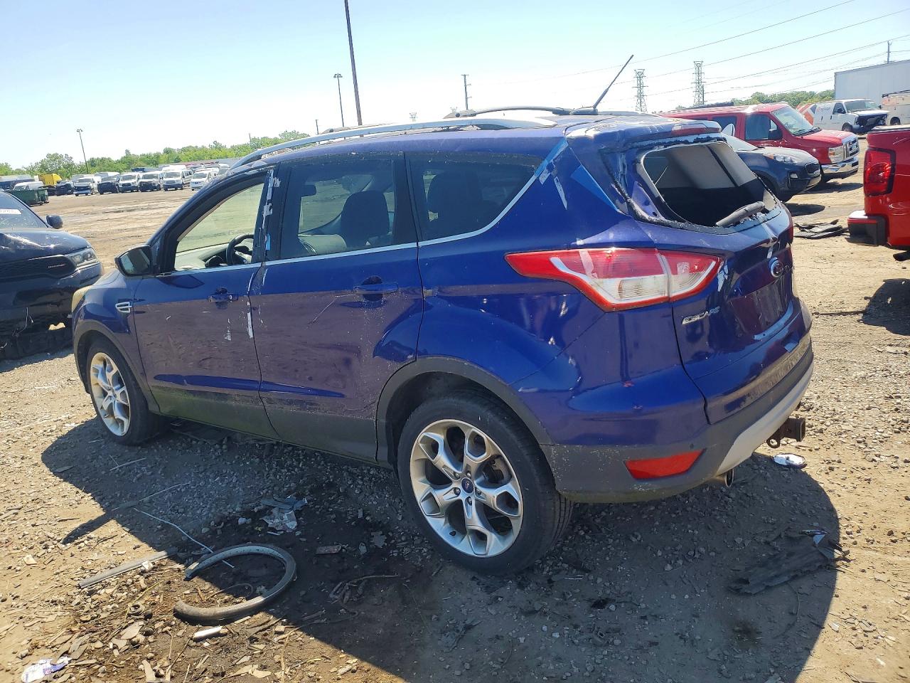 2013 Ford Escape Titanium Синий vin: 1FMCU9J98DUB14311