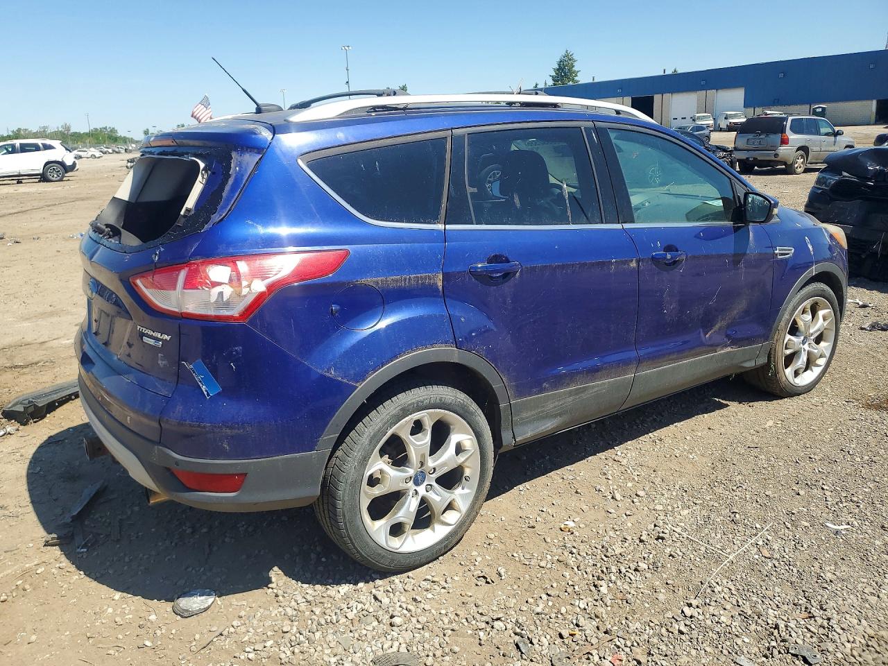 2013 Ford Escape Titanium Синий vin: 1FMCU9J98DUB14311