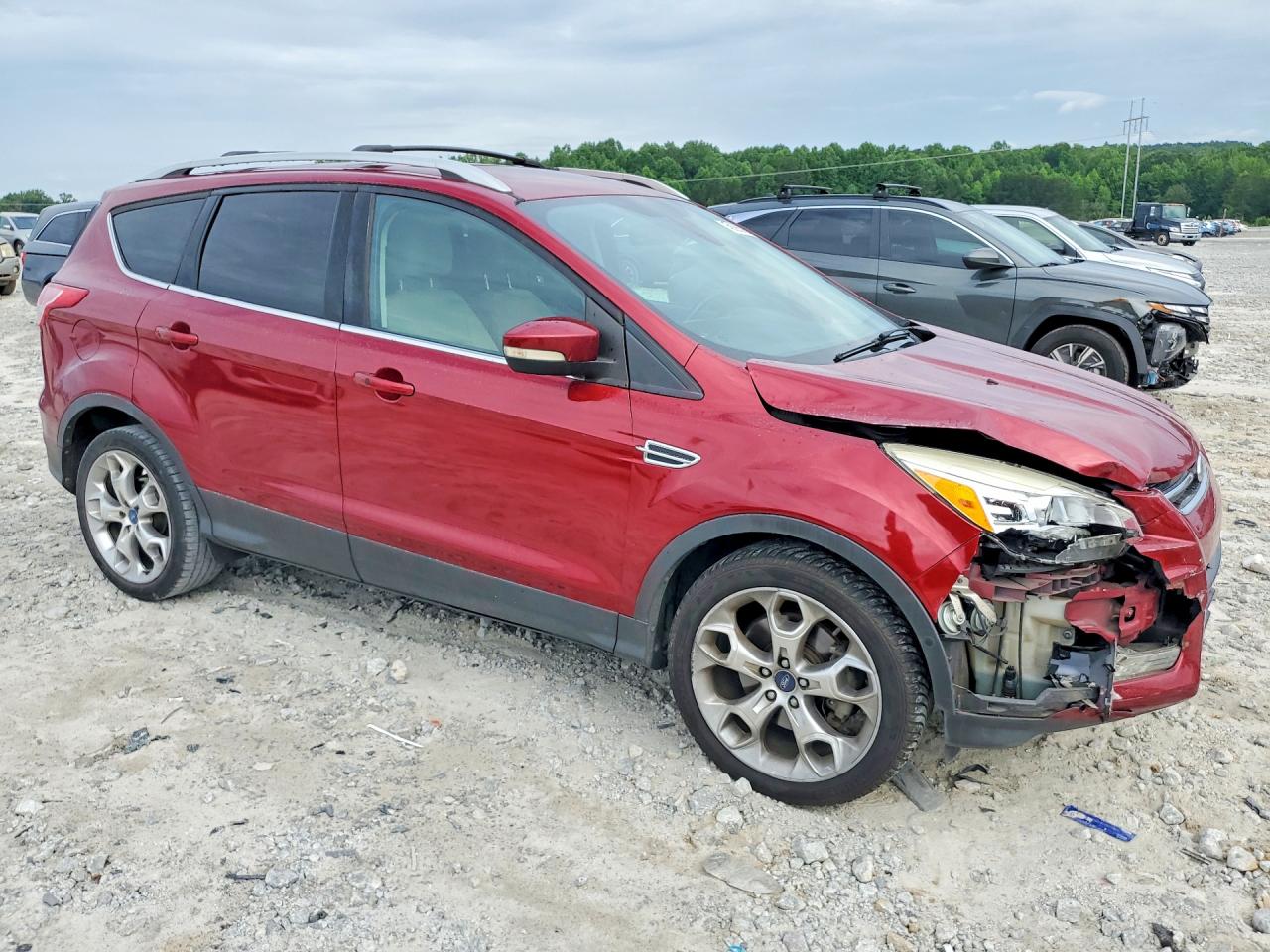 2014 Ford Escape Titanium Red vin: 1FMCU9J98EUA02545