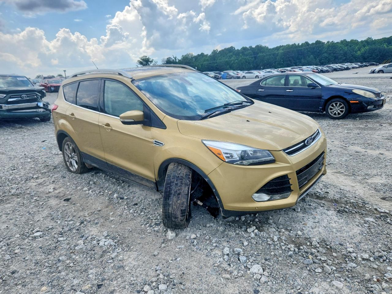 2014 Ford Escape Titanium Золотой vin: 1FMCU9J98EUC20159