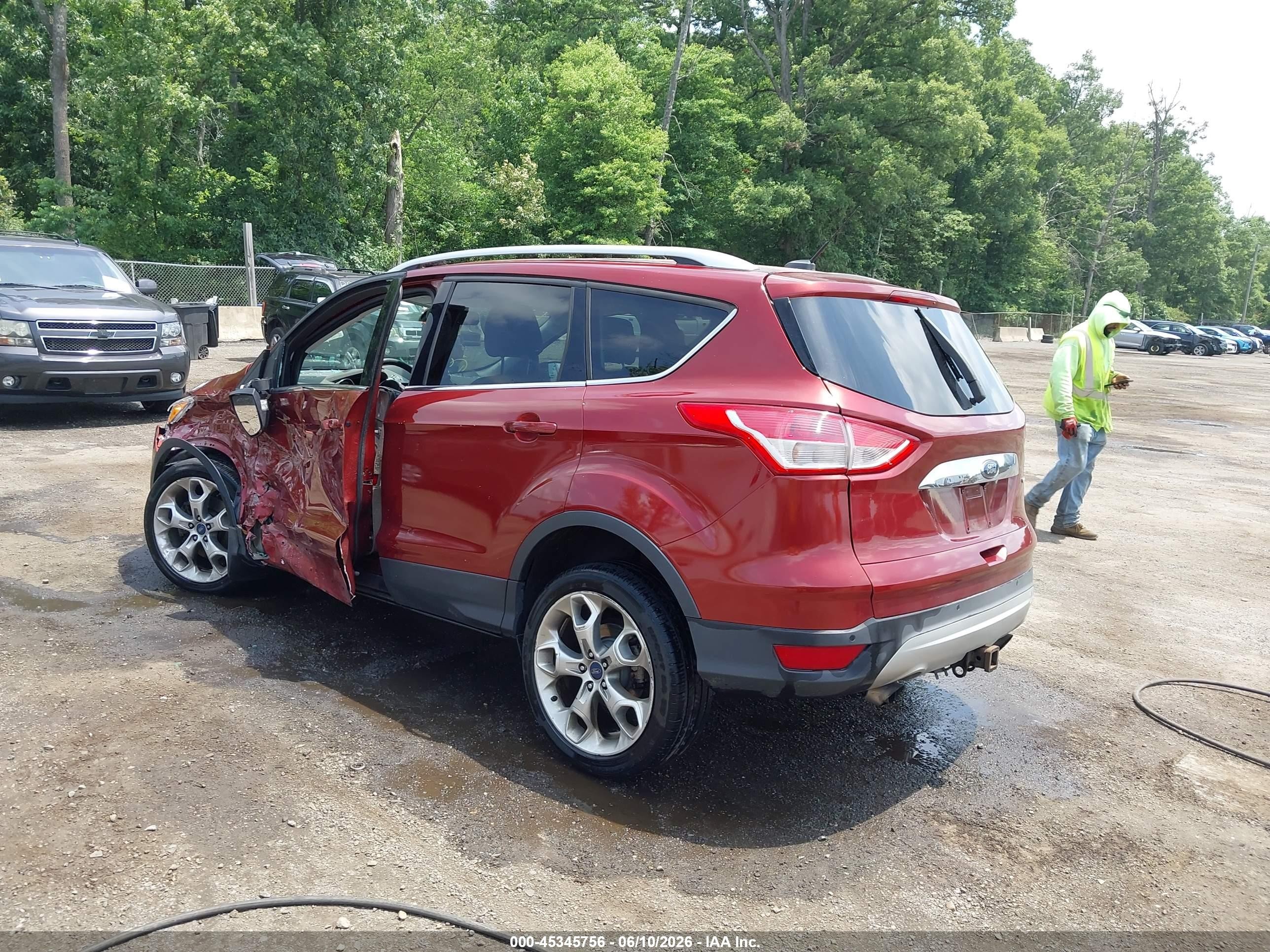2014 Ford Escape Titanium Red vin: 1FMCU9J98EUD91445