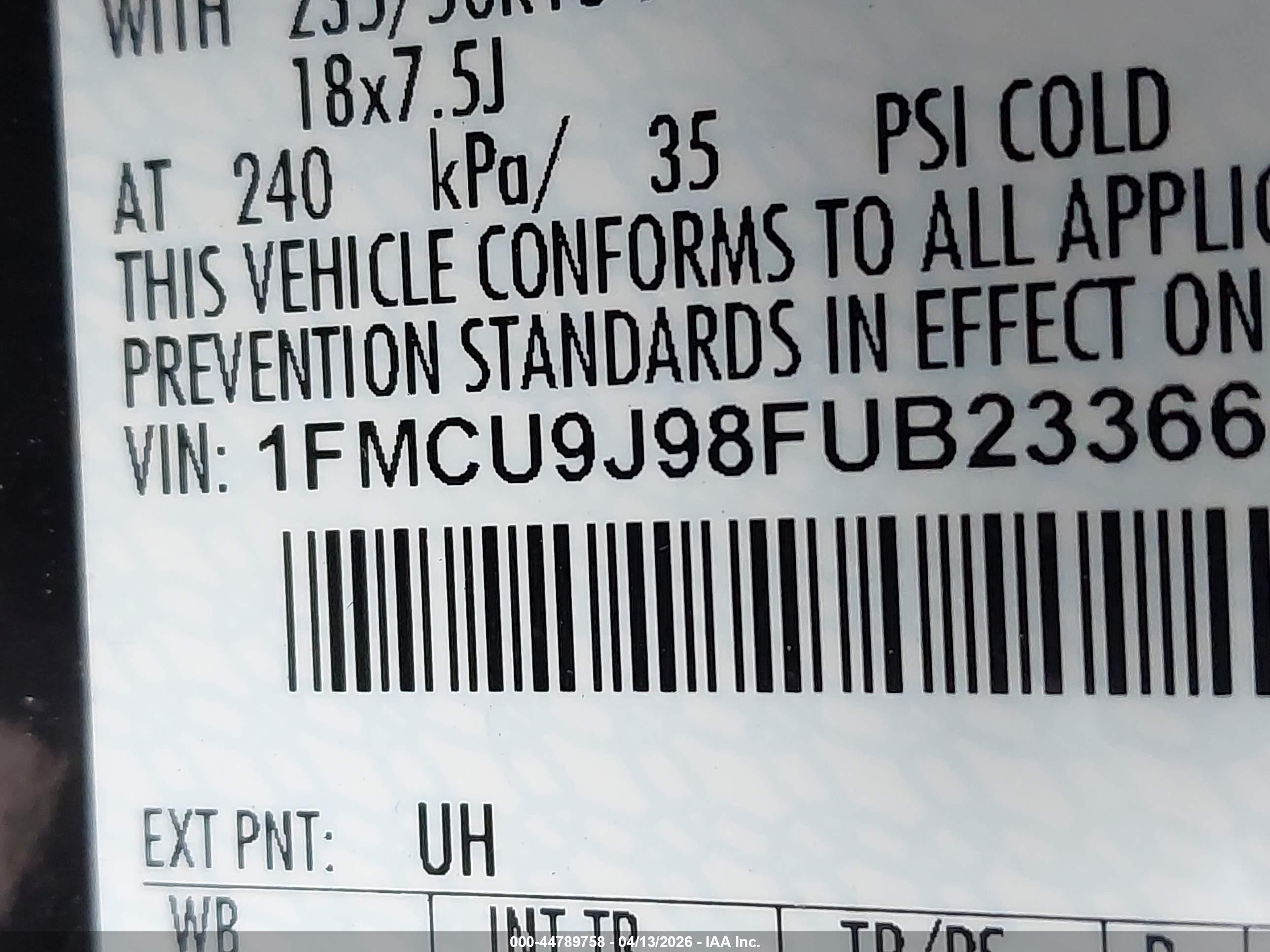 2015 Ford Escape Titanium Black vin: 1FMCU9J98FUB23366