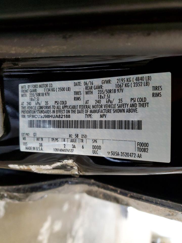 2017 Ford Escape Titanium Черный vin: 1FMCU9J98HUA82188