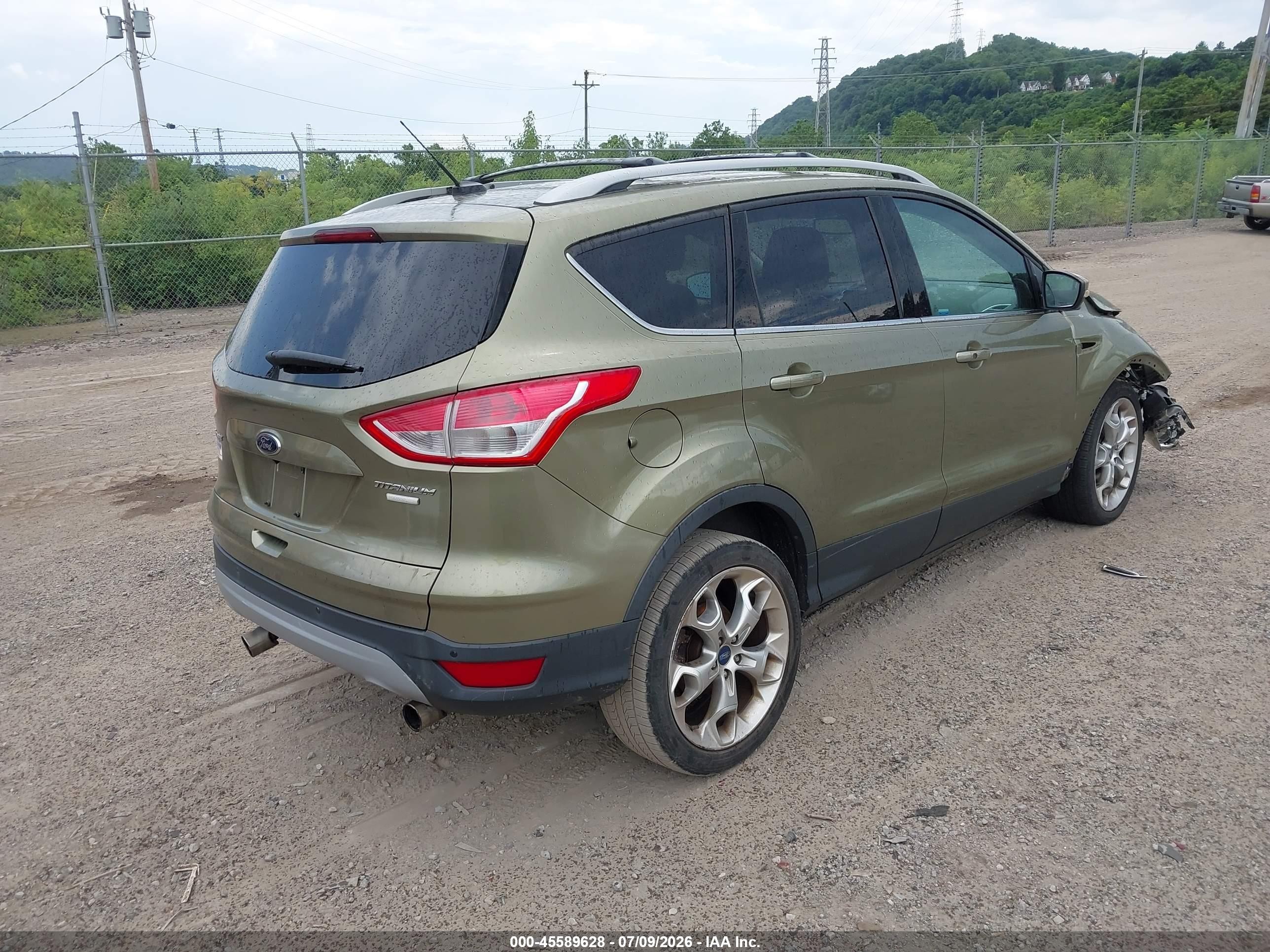 2013 Ford Escape Titanium Green vin: 1FMCU9J99DUA90651