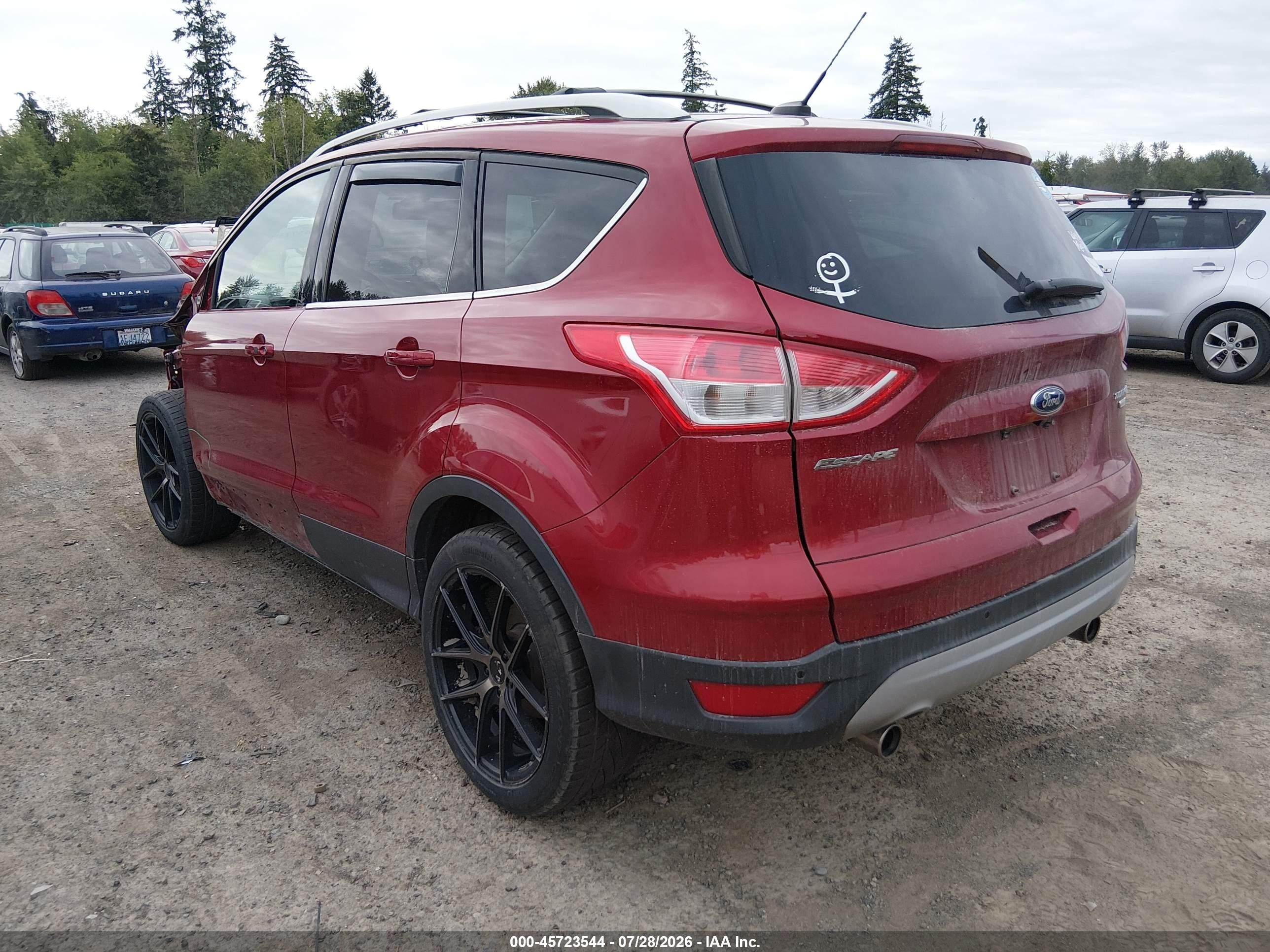 2013 Ford Escape Titanium Red vin: 1FMCU9J99DUC36496