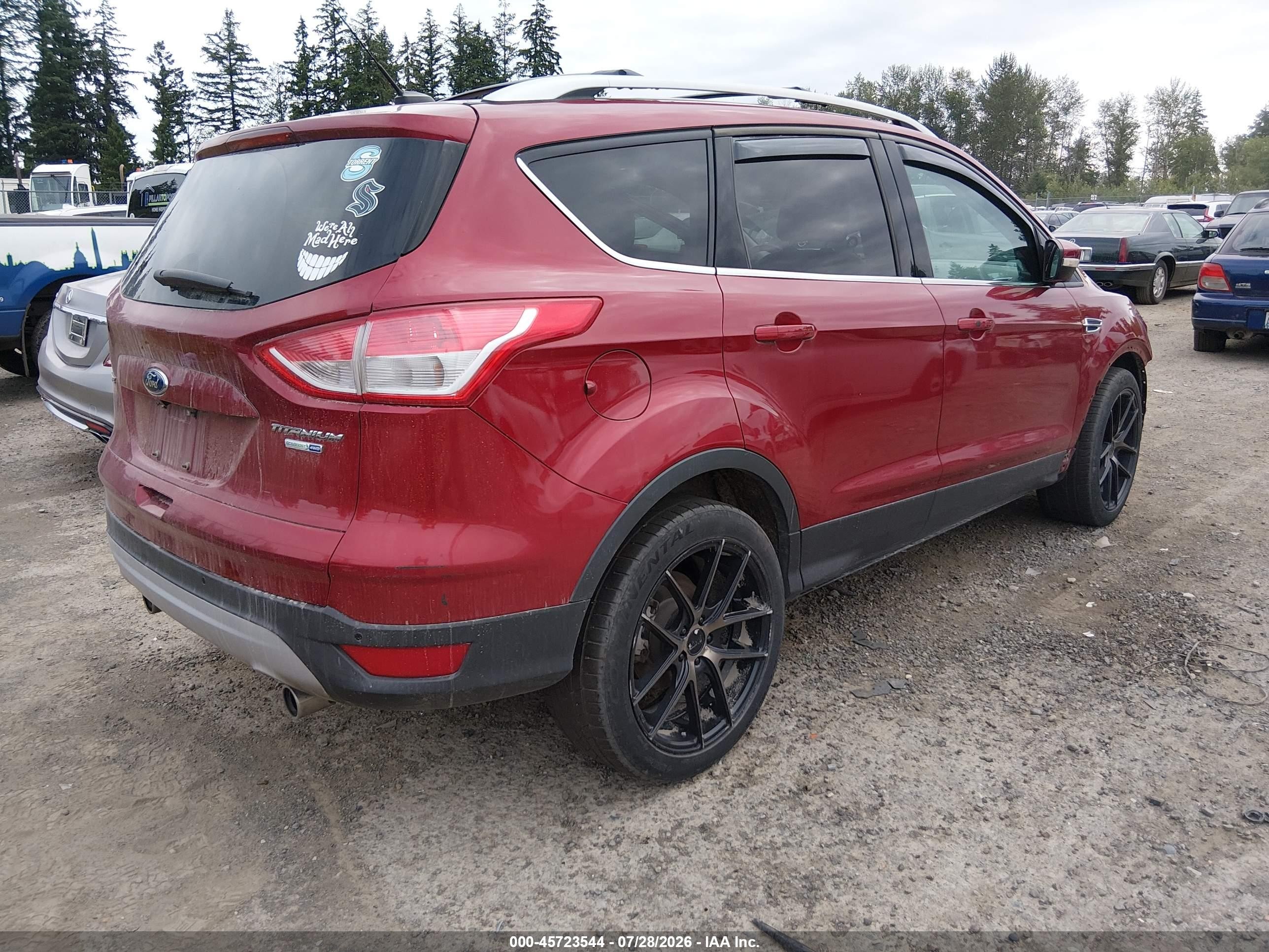 2013 Ford Escape Titanium Red vin: 1FMCU9J99DUC36496