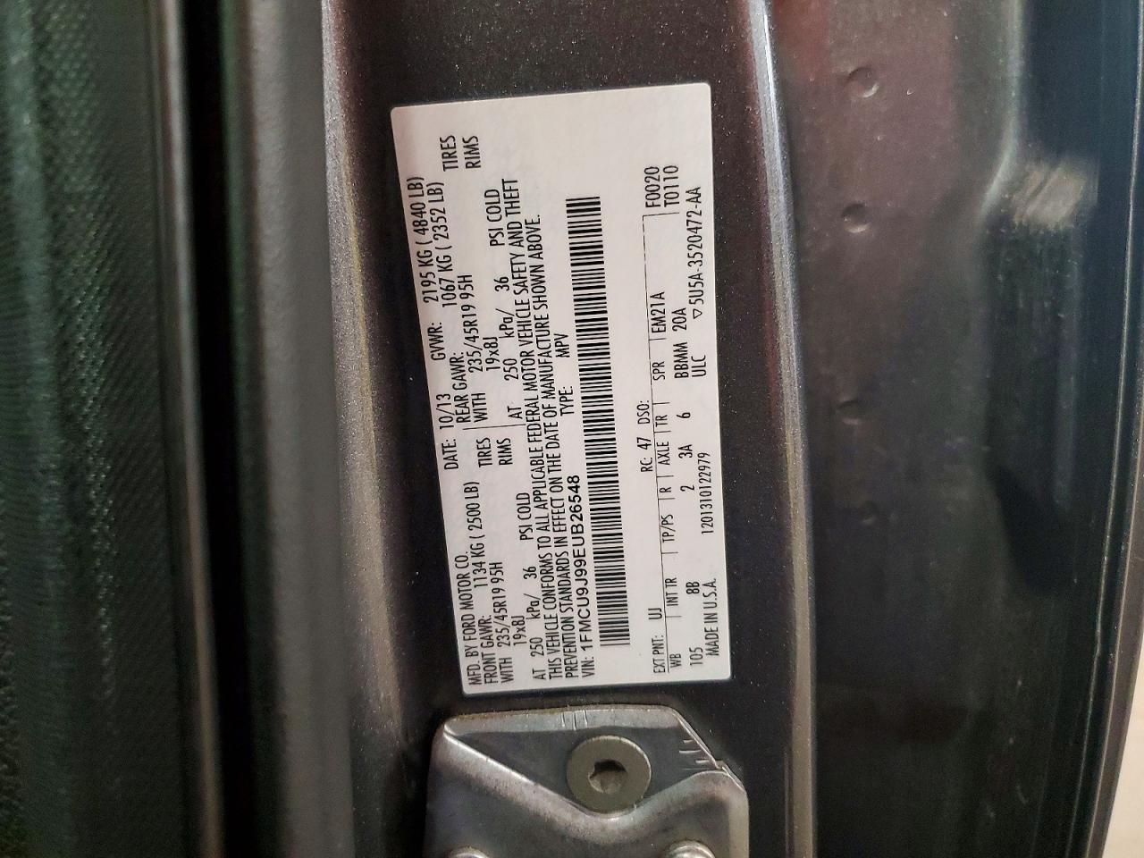 2014 Ford Escape Titanium Gray vin: 1FMCU9J99EUB26548