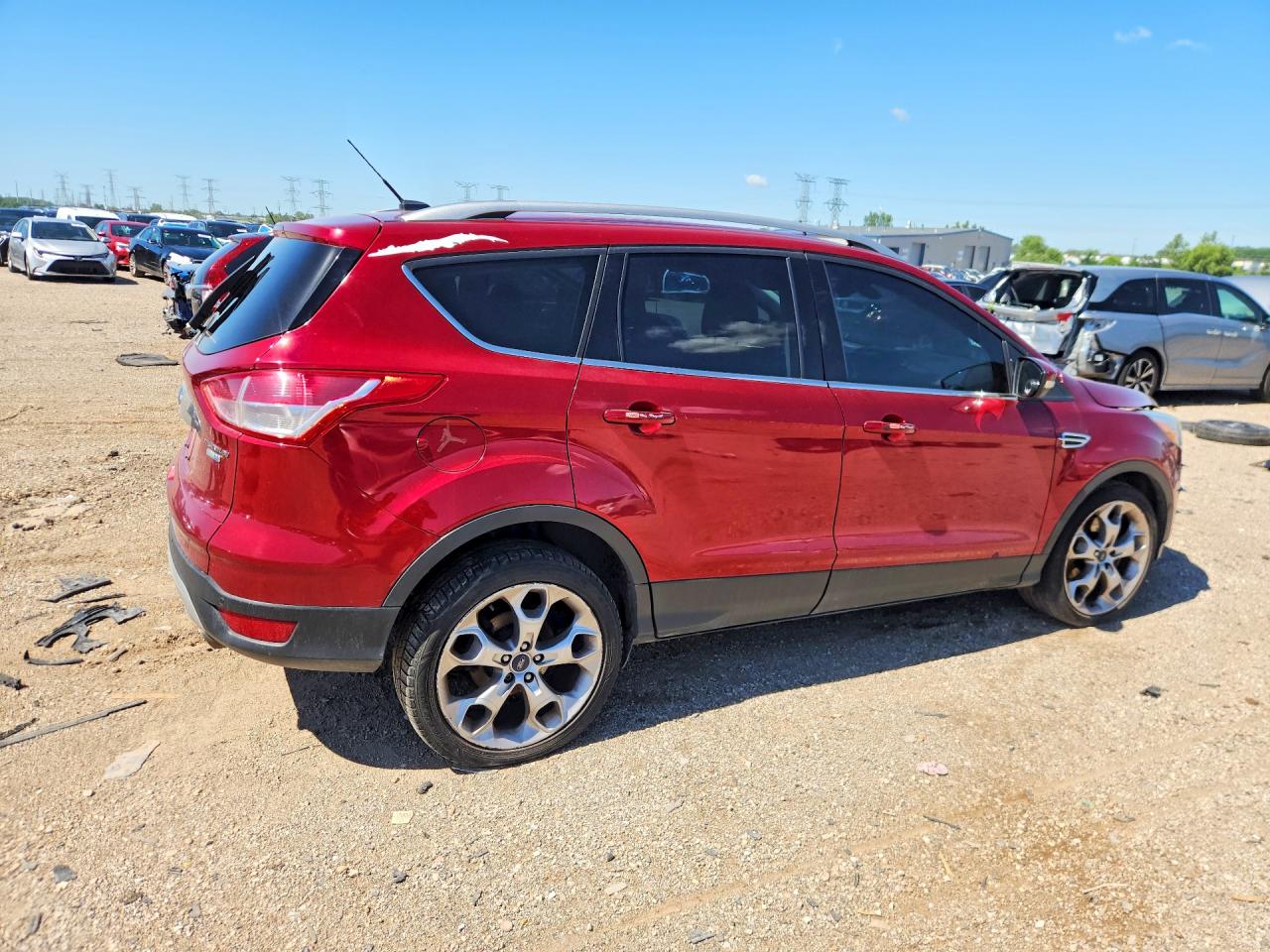 2014 Ford Escape Titanium Red vin: 1FMCU9J99EUD15992