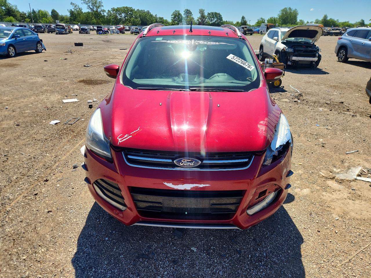 2014 Ford Escape Titanium Red vin: 1FMCU9J99EUD15992