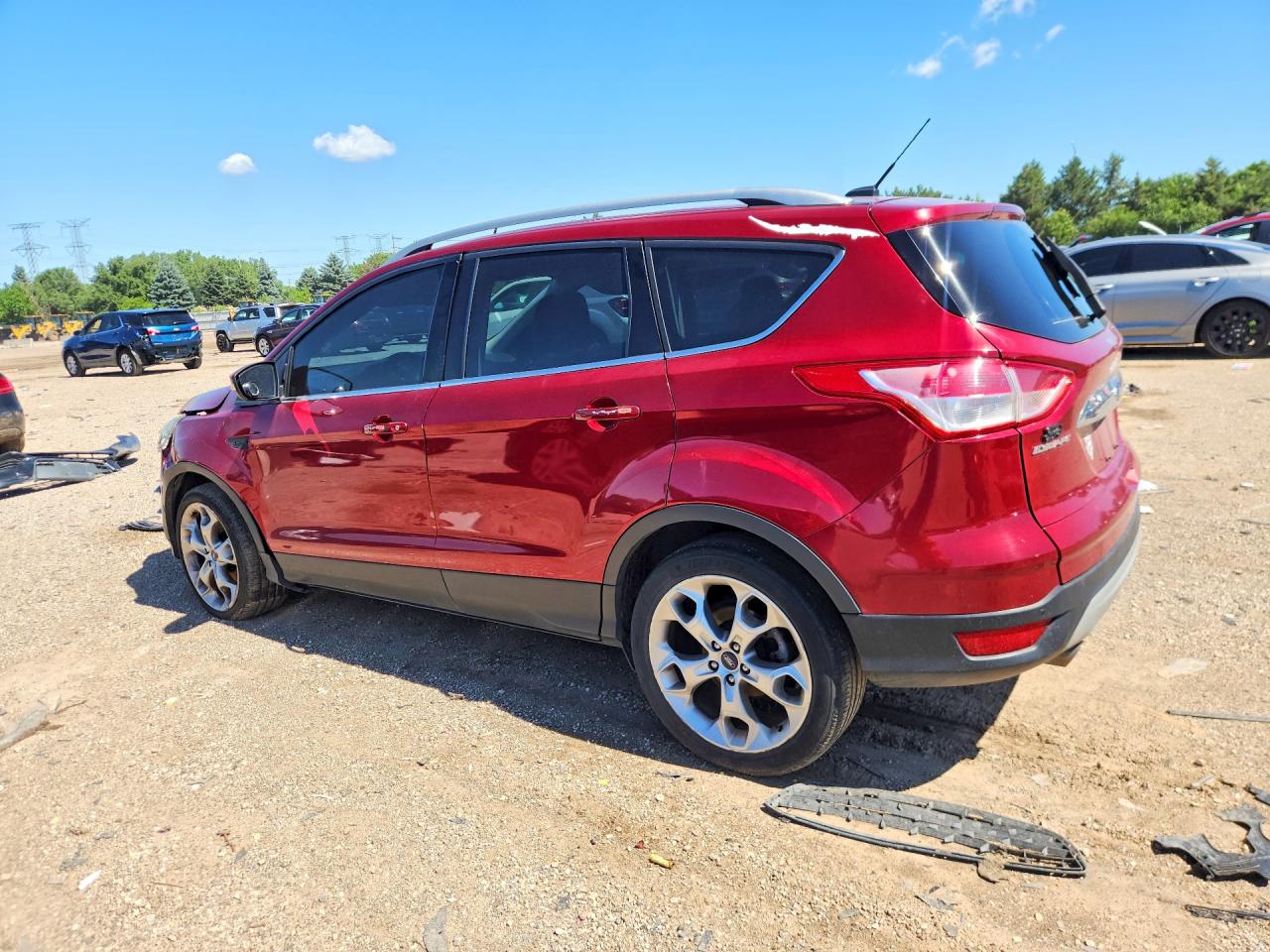 2014 Ford Escape Titanium Red vin: 1FMCU9J99EUD15992