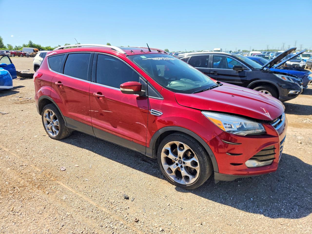 2014 Ford Escape Titanium Red vin: 1FMCU9J99EUD15992