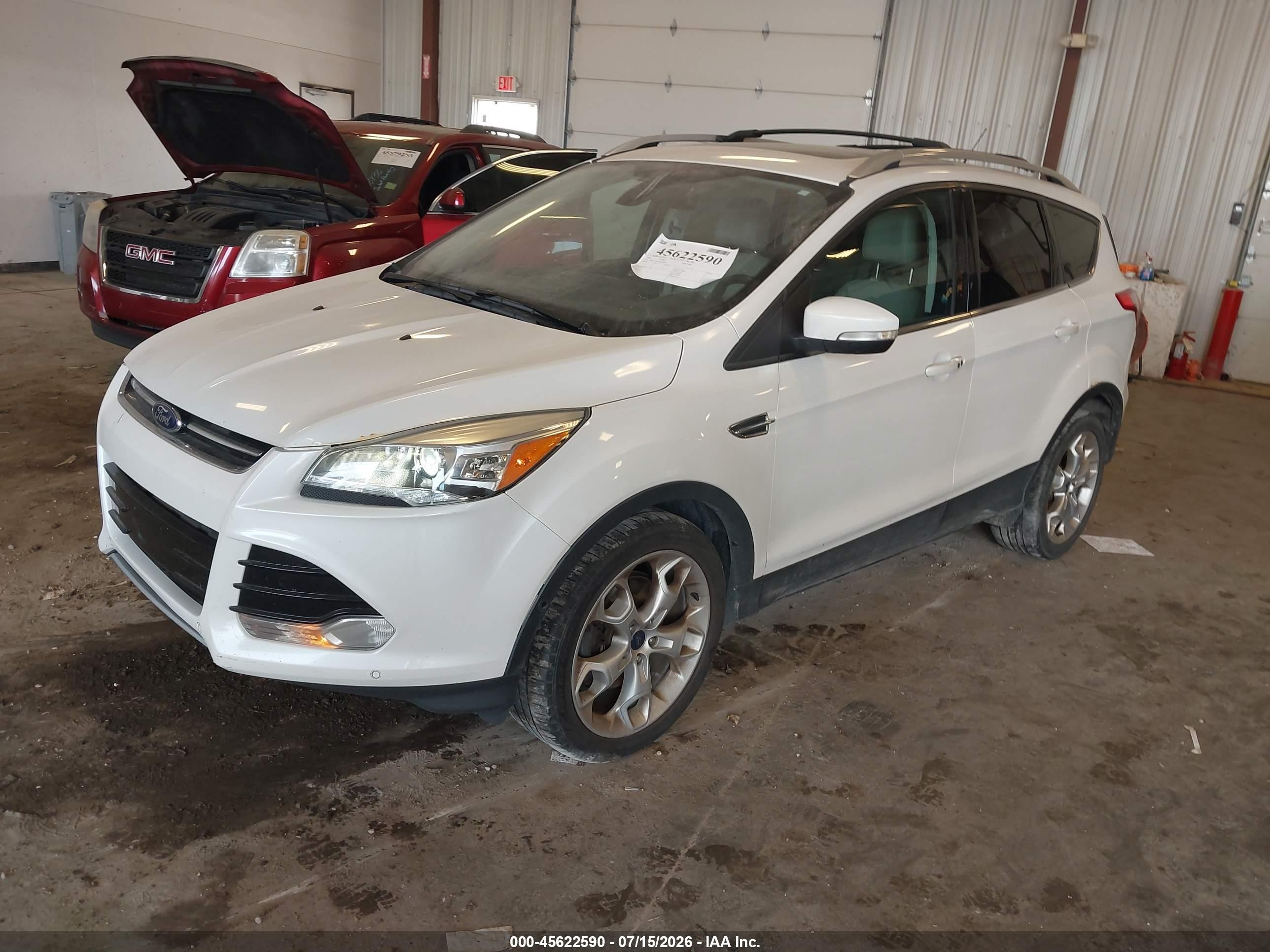 2014 Ford Escape Titanium White vin: 1FMCU9J99EUD92698