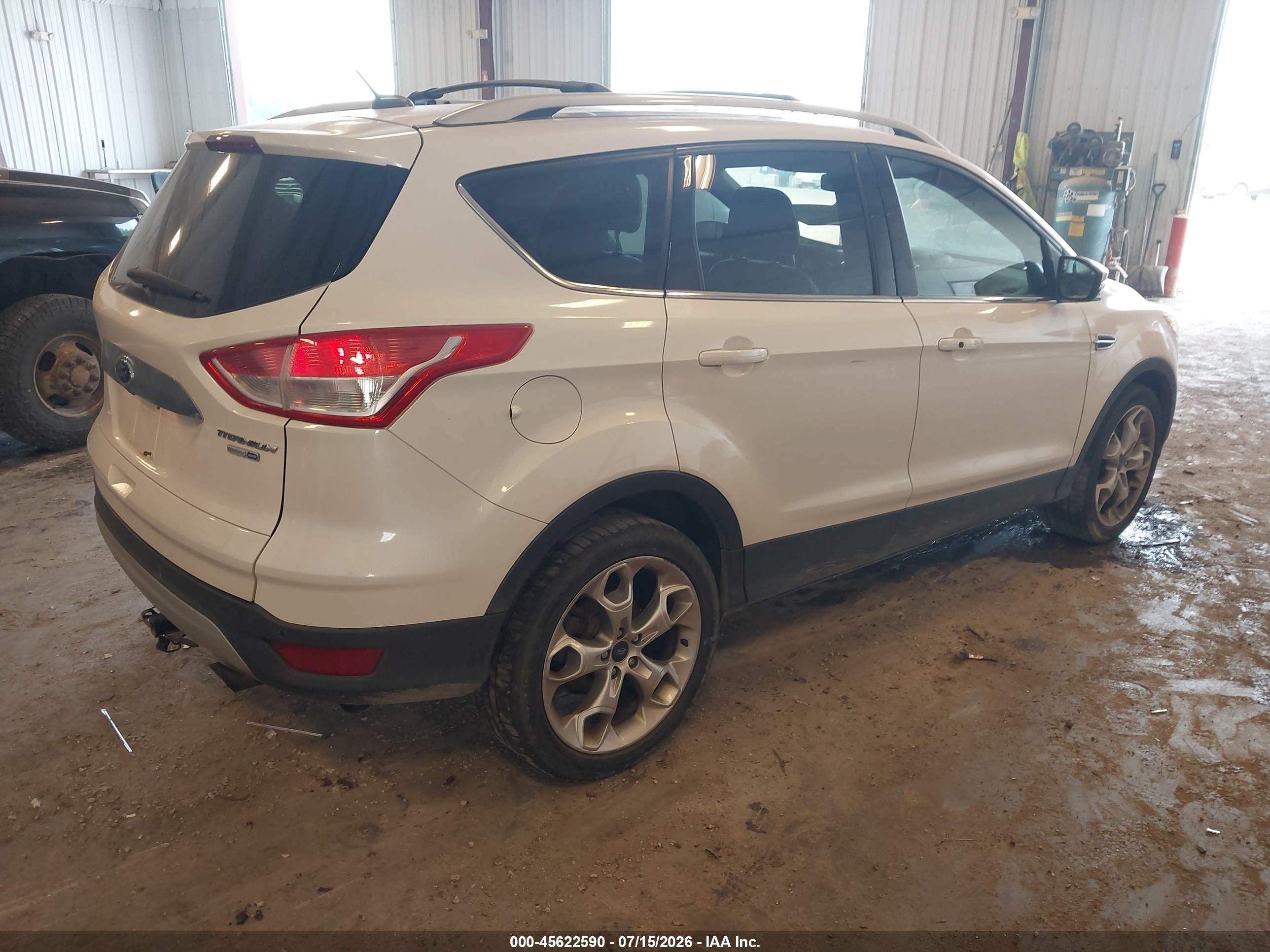 2014 Ford Escape Titanium White vin: 1FMCU9J99EUD92698