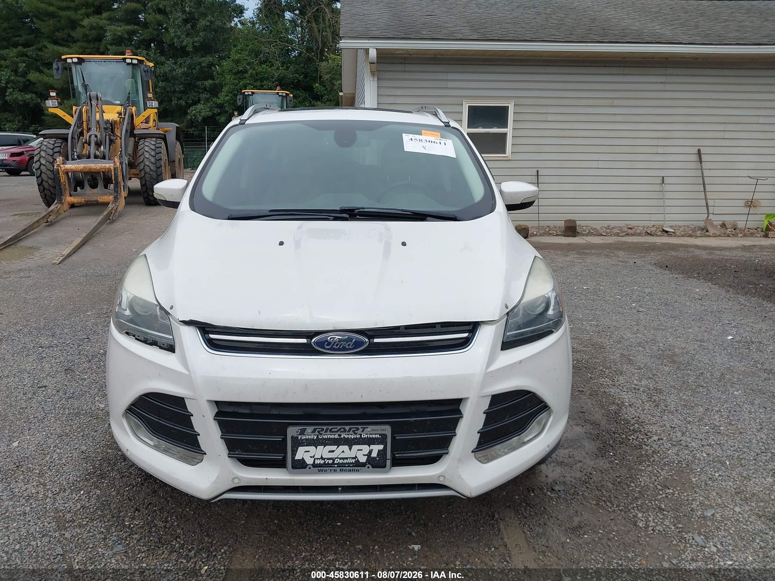 2014 Ford Escape Titanium White vin: 1FMCU9J99EUE45495