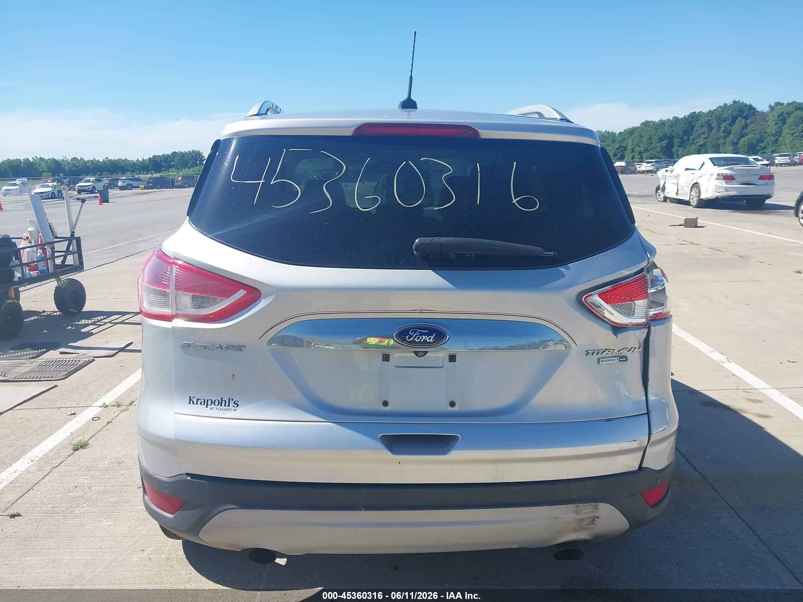 2015 Ford Escape Titanium Silver vin: 1FMCU9J99FUB38555