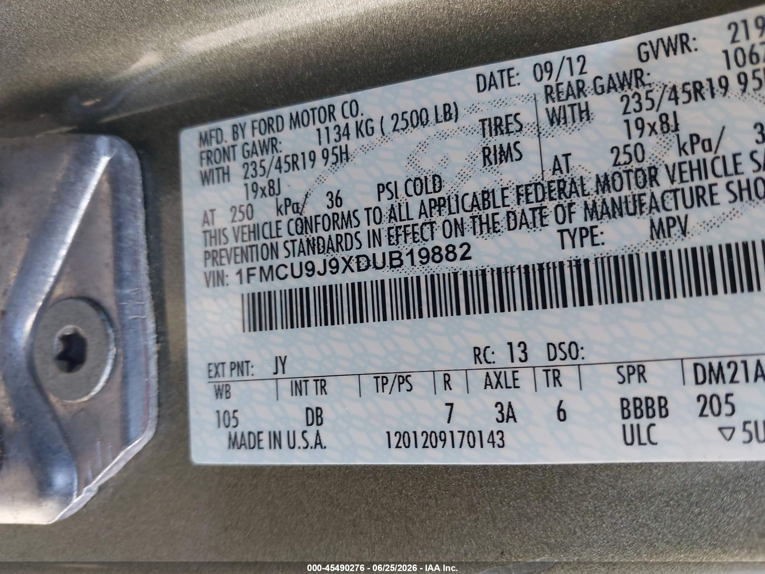 2013 Ford Escape Titanium Green vin: 1FMCU9J9XDUB19882
