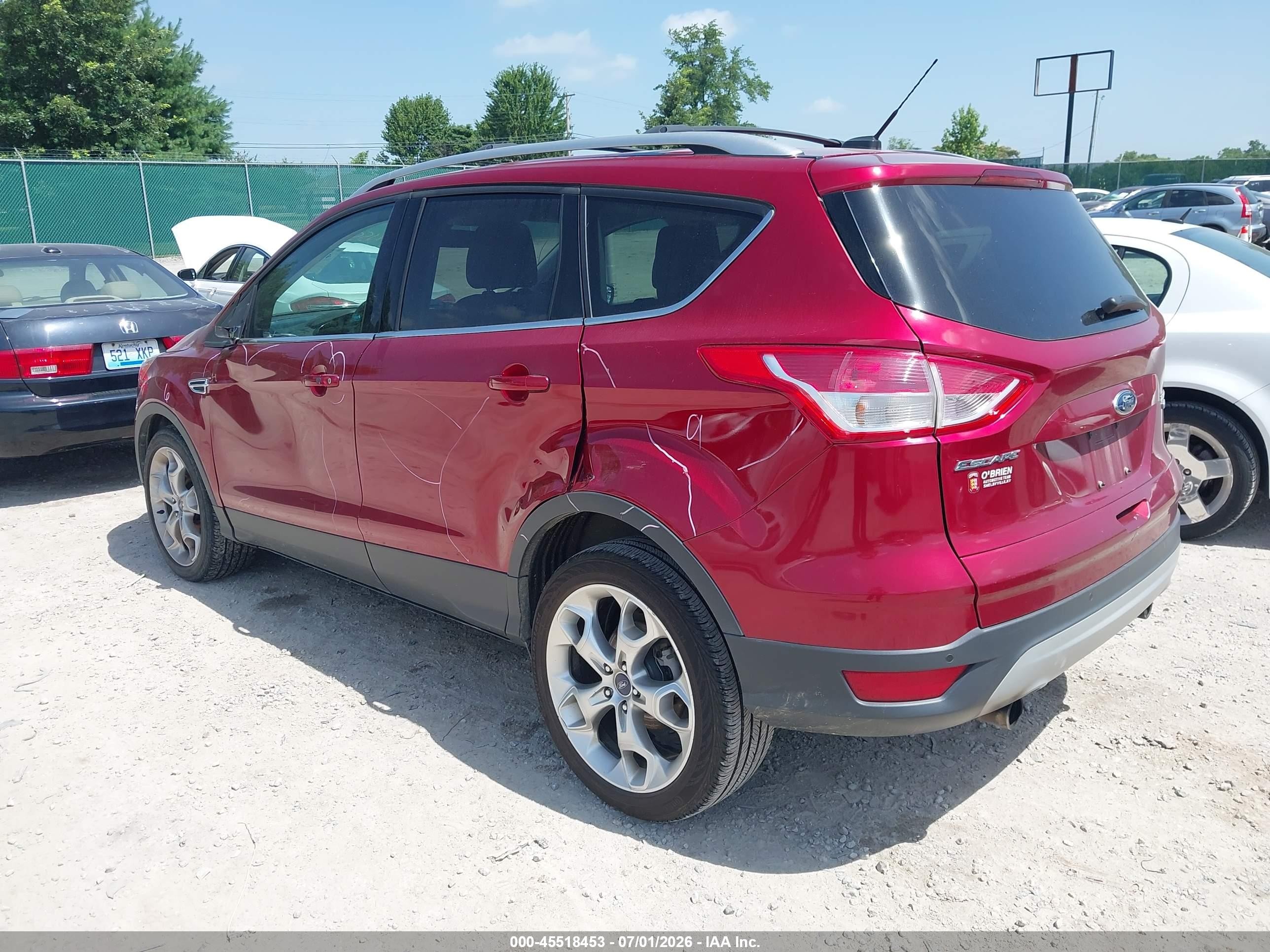 2013 Ford Escape Titanium Red vin: 1FMCU9J9XDUB53238