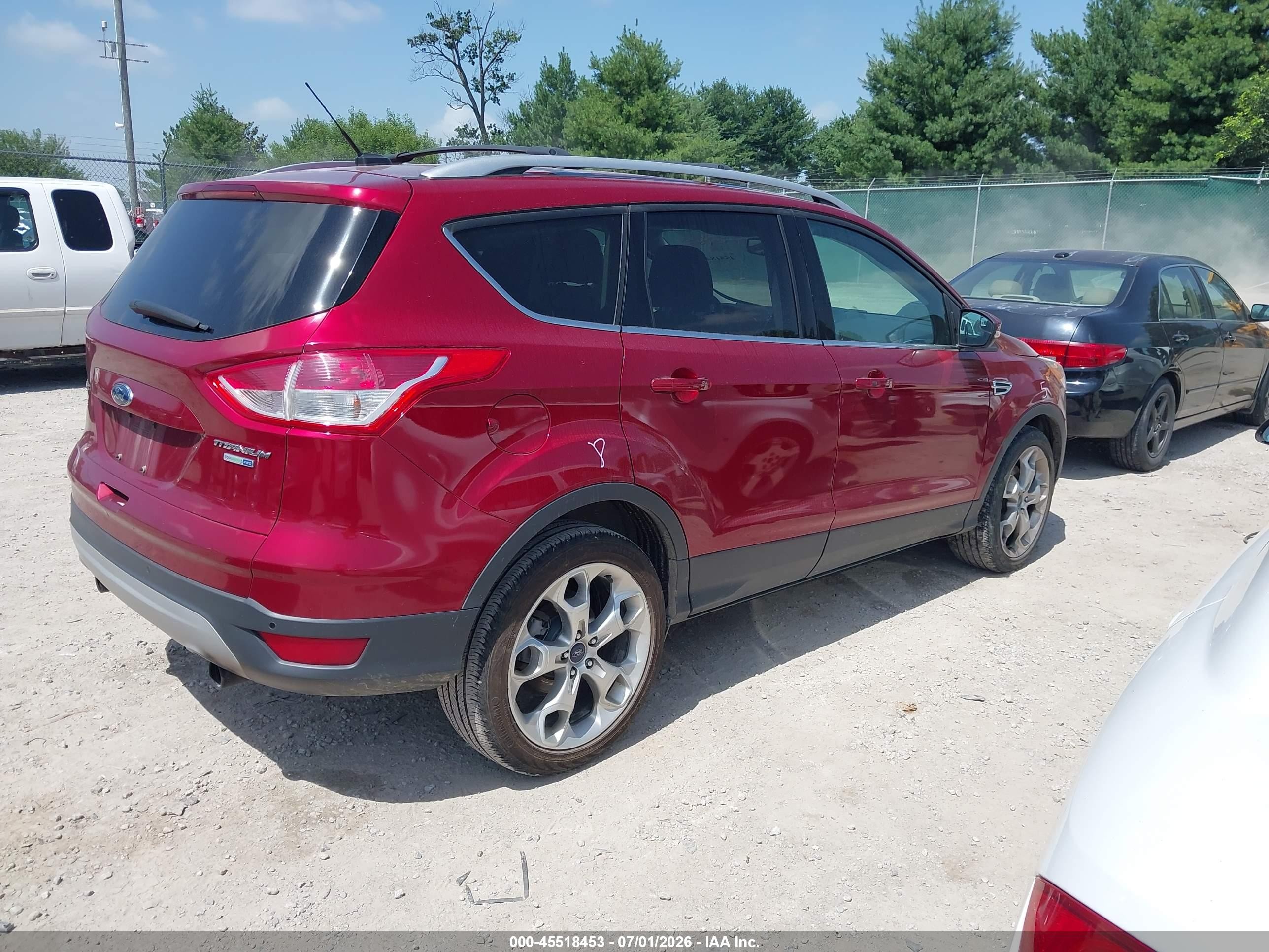 2013 Ford Escape Titanium Red vin: 1FMCU9J9XDUB53238