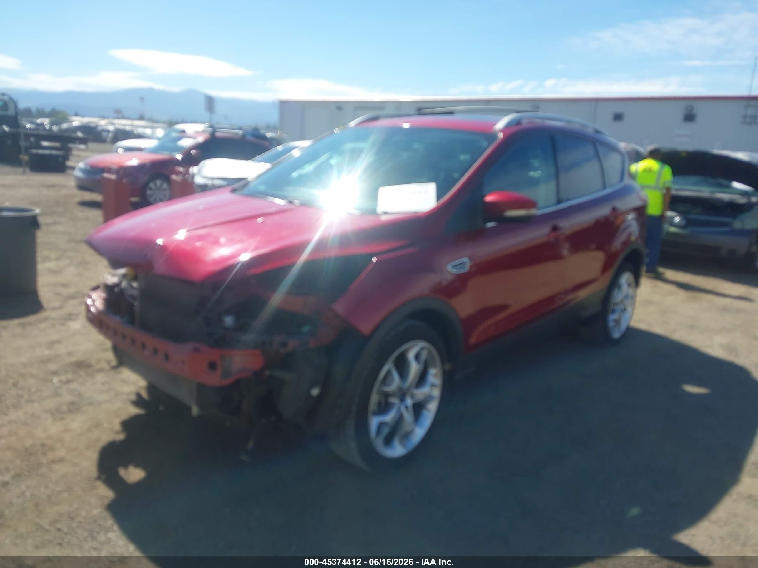 2013 Ford Escape Titanium Red vin: 1FMCU9J9XDUD55478