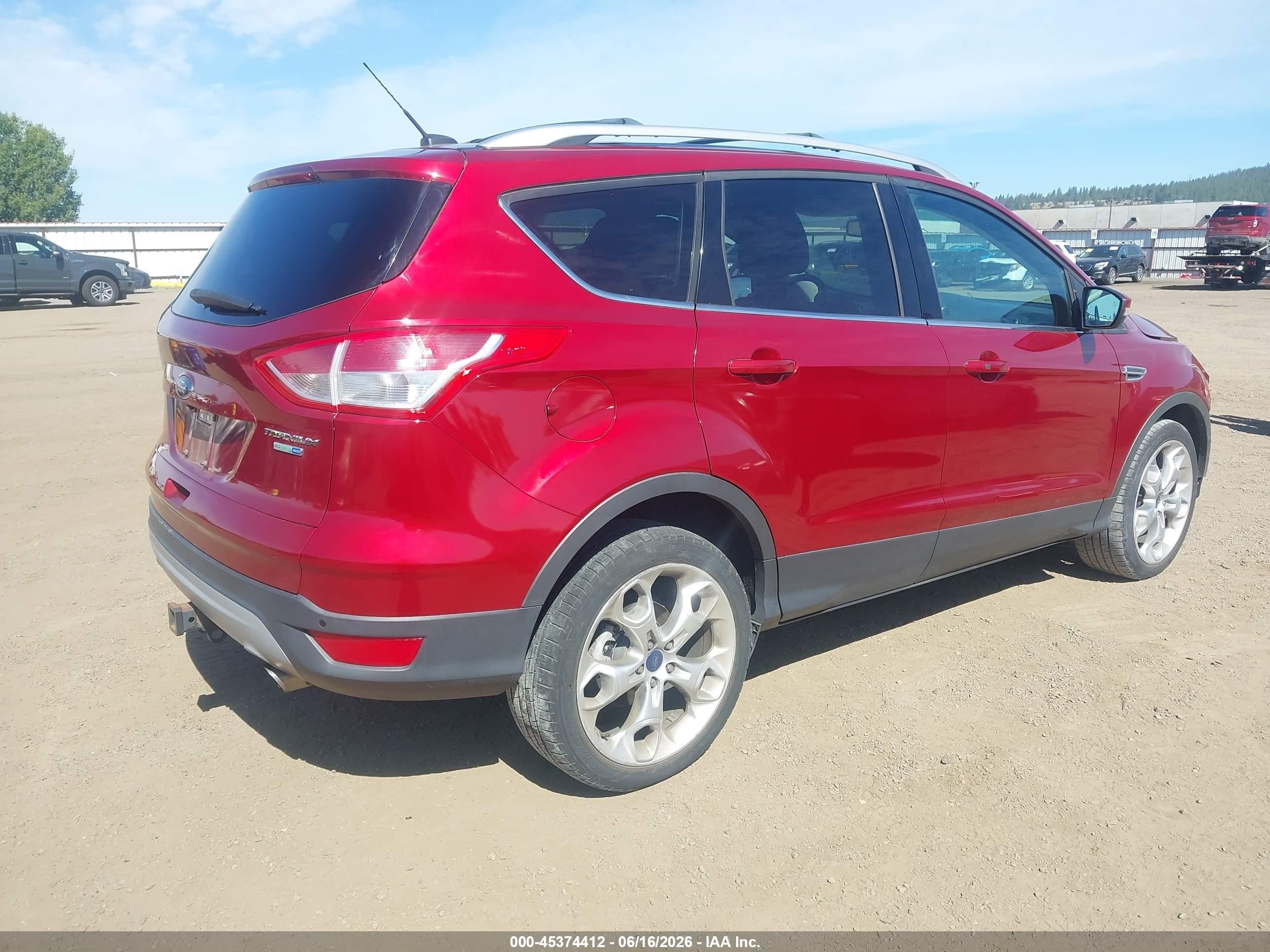2013 Ford Escape Titanium Red vin: 1FMCU9J9XDUD55478