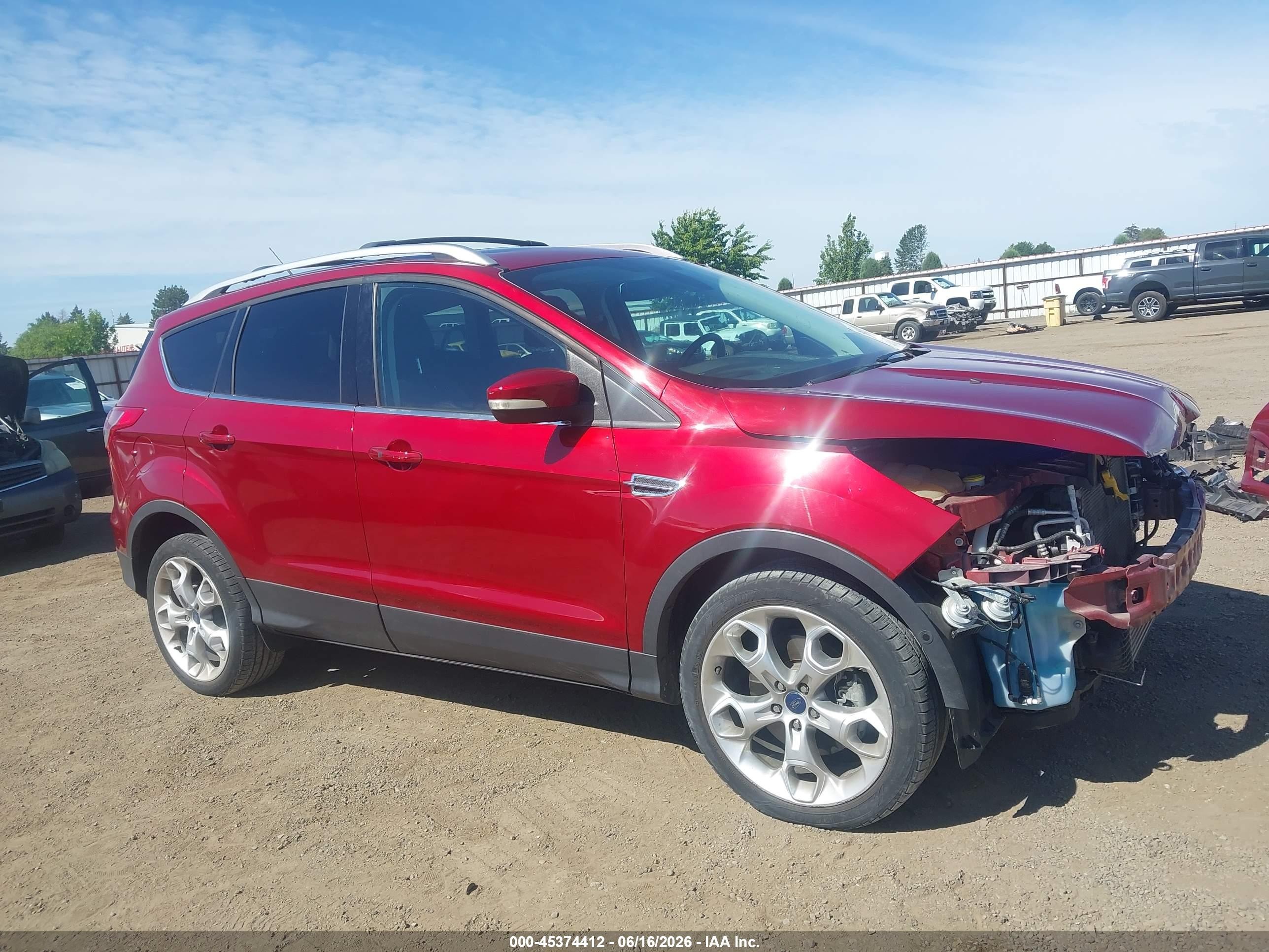2013 Ford Escape Titanium Red vin: 1FMCU9J9XDUD55478