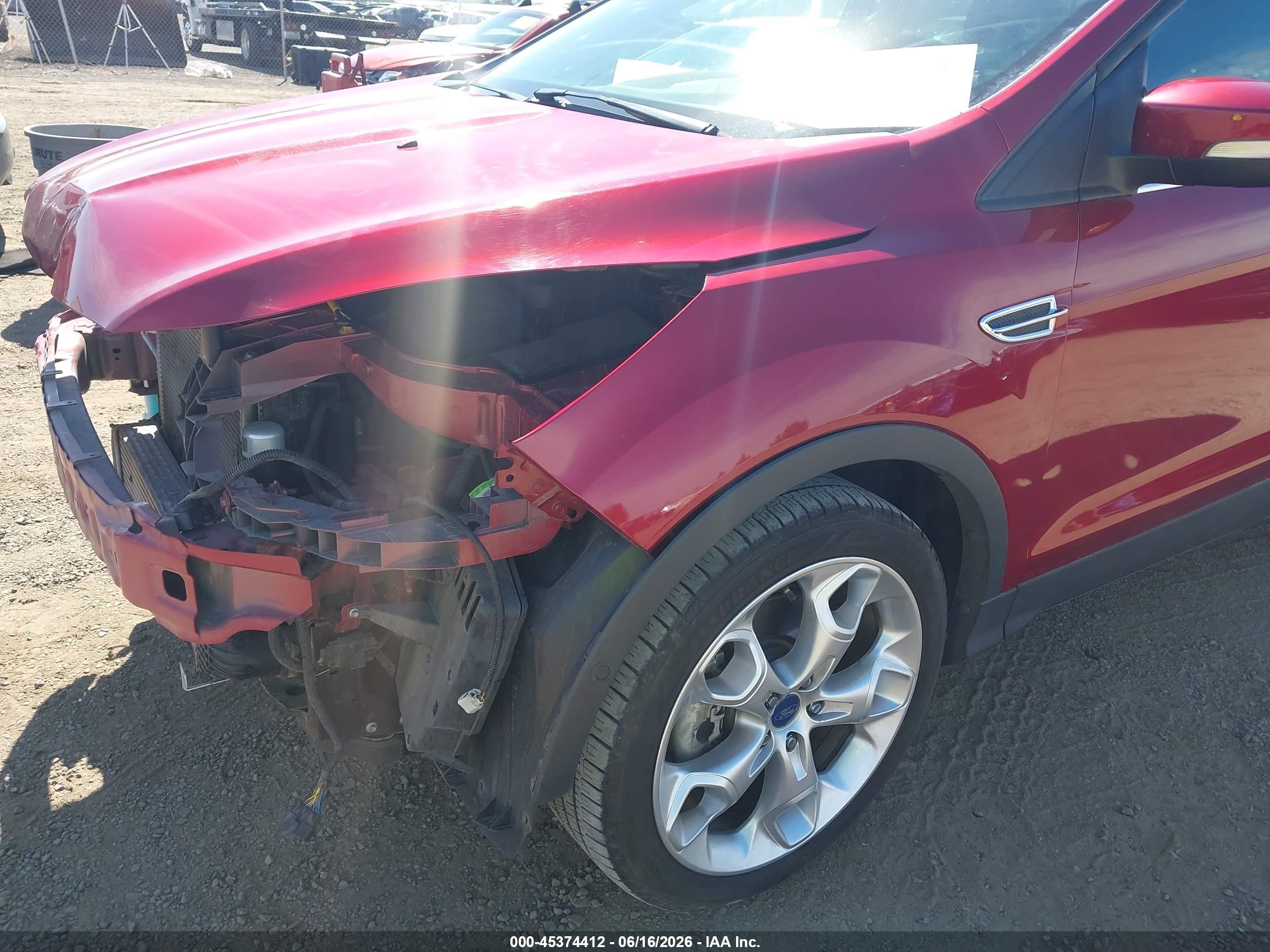 2013 Ford Escape Titanium Red vin: 1FMCU9J9XDUD55478