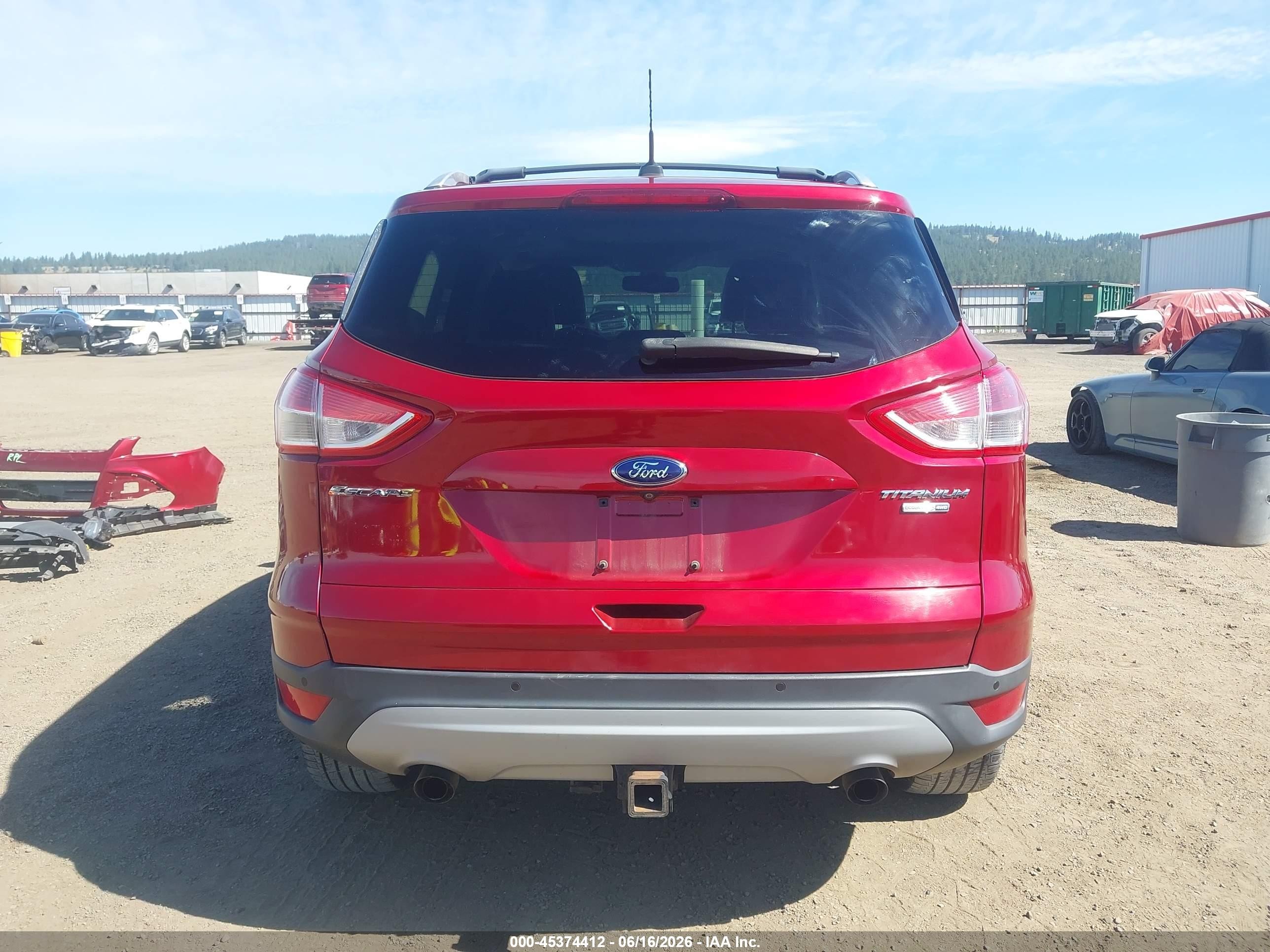 2013 Ford Escape Titanium Red vin: 1FMCU9J9XDUD55478