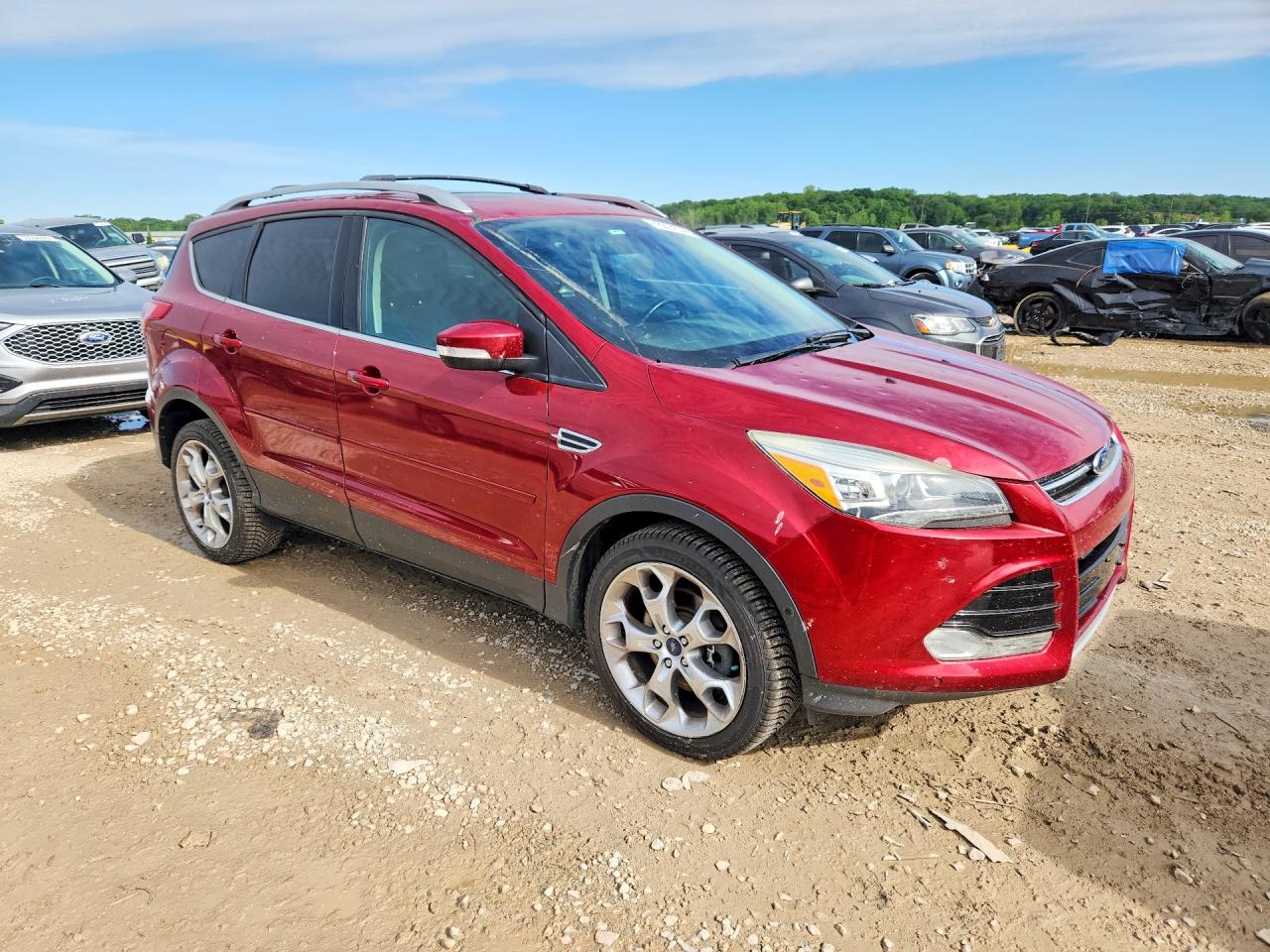 2013 Ford Escape Titanium Red vin: 1FMCU9J9XDUD69087